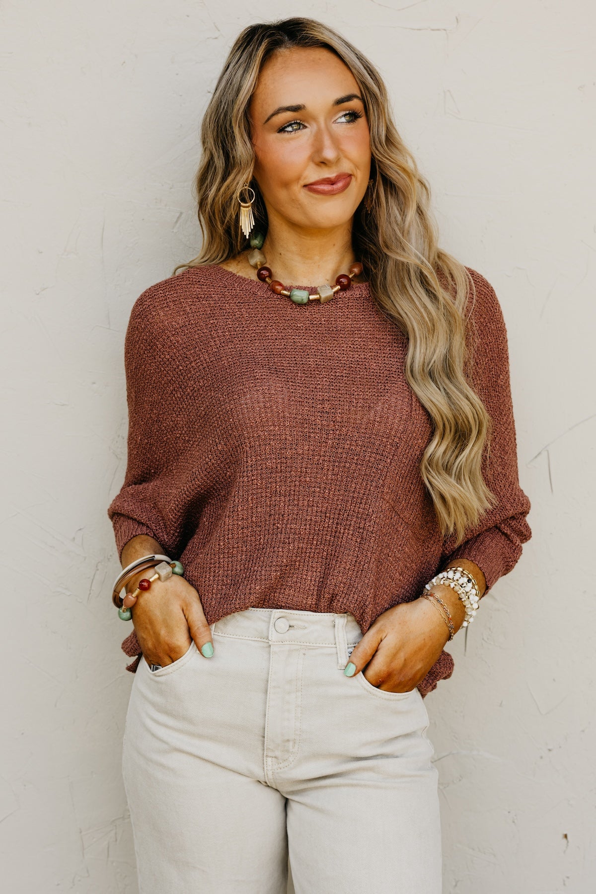 The Norma Dolman Sleeve Pocket Sweater