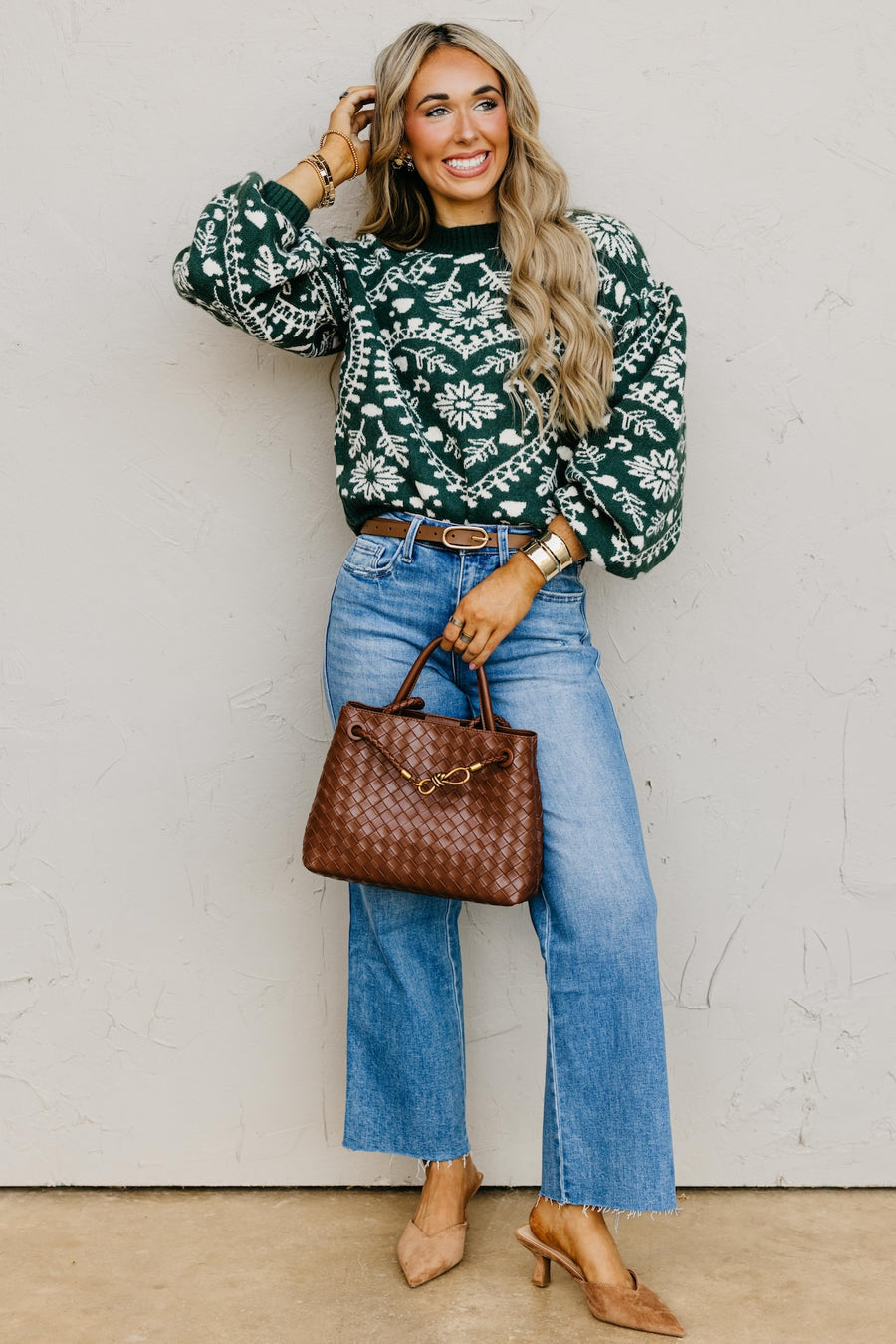 The Odin Floral Puff Sleeve Sweater