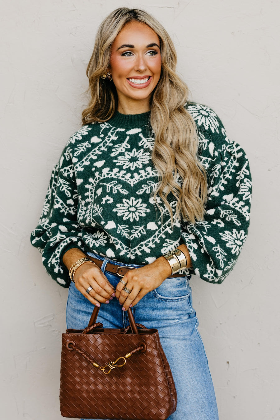 The Odin Floral Puff Sleeve Sweater