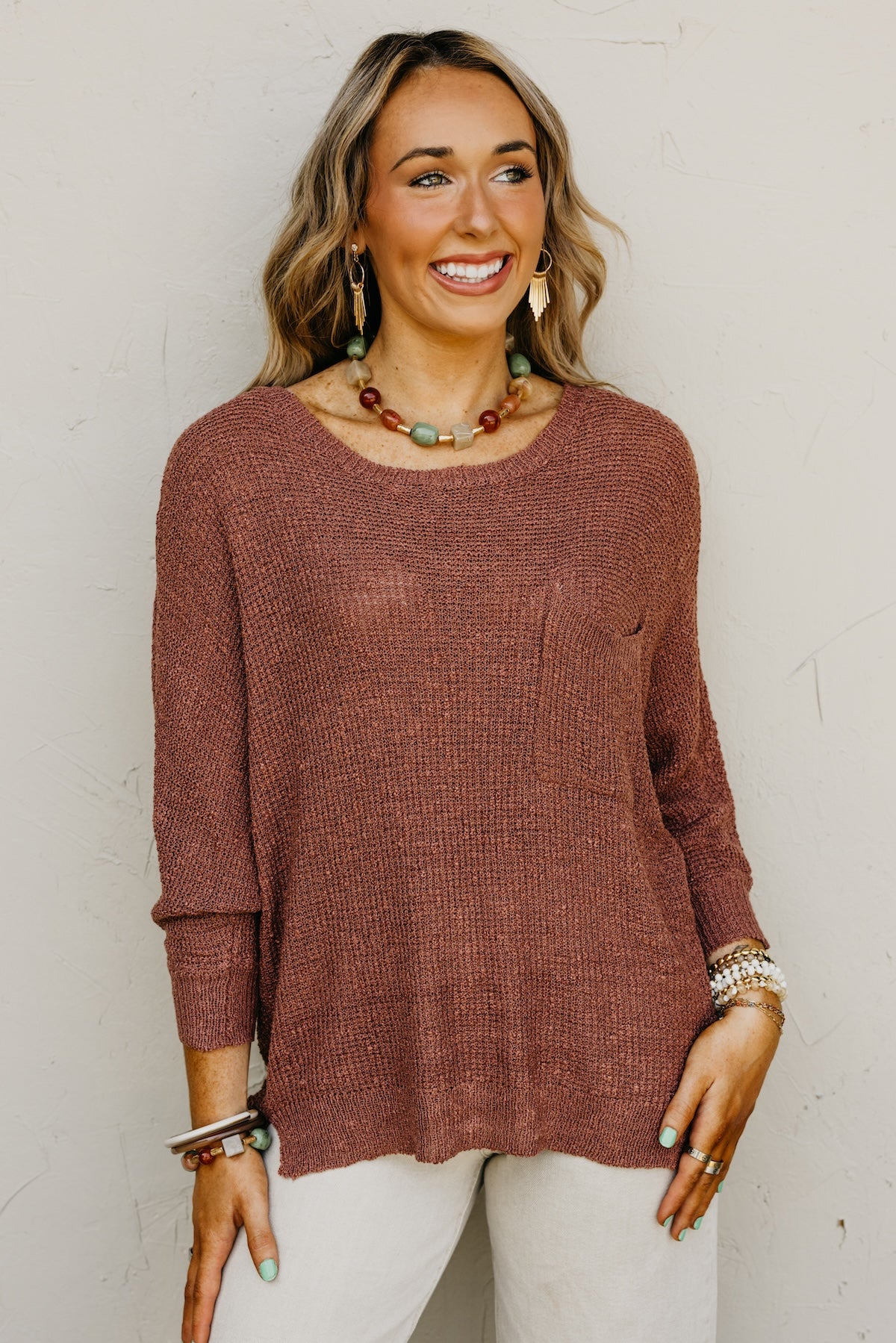 The Norma Dolman Sleeve Pocket Sweater