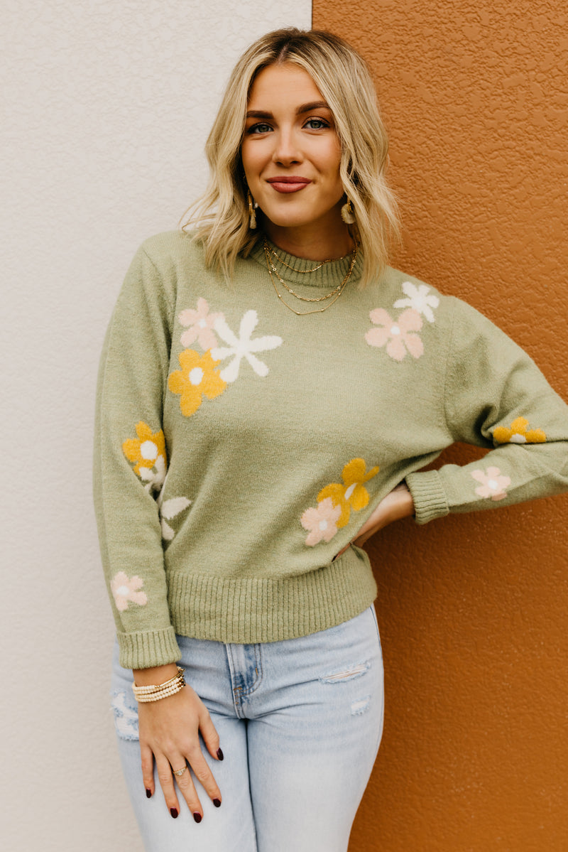 The Jessa Floral Crew Neck Sweater