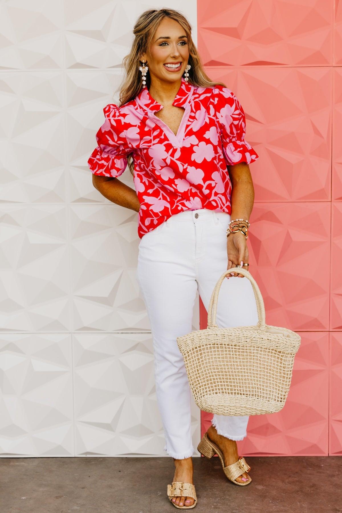 The Karina Floral V Neck Top