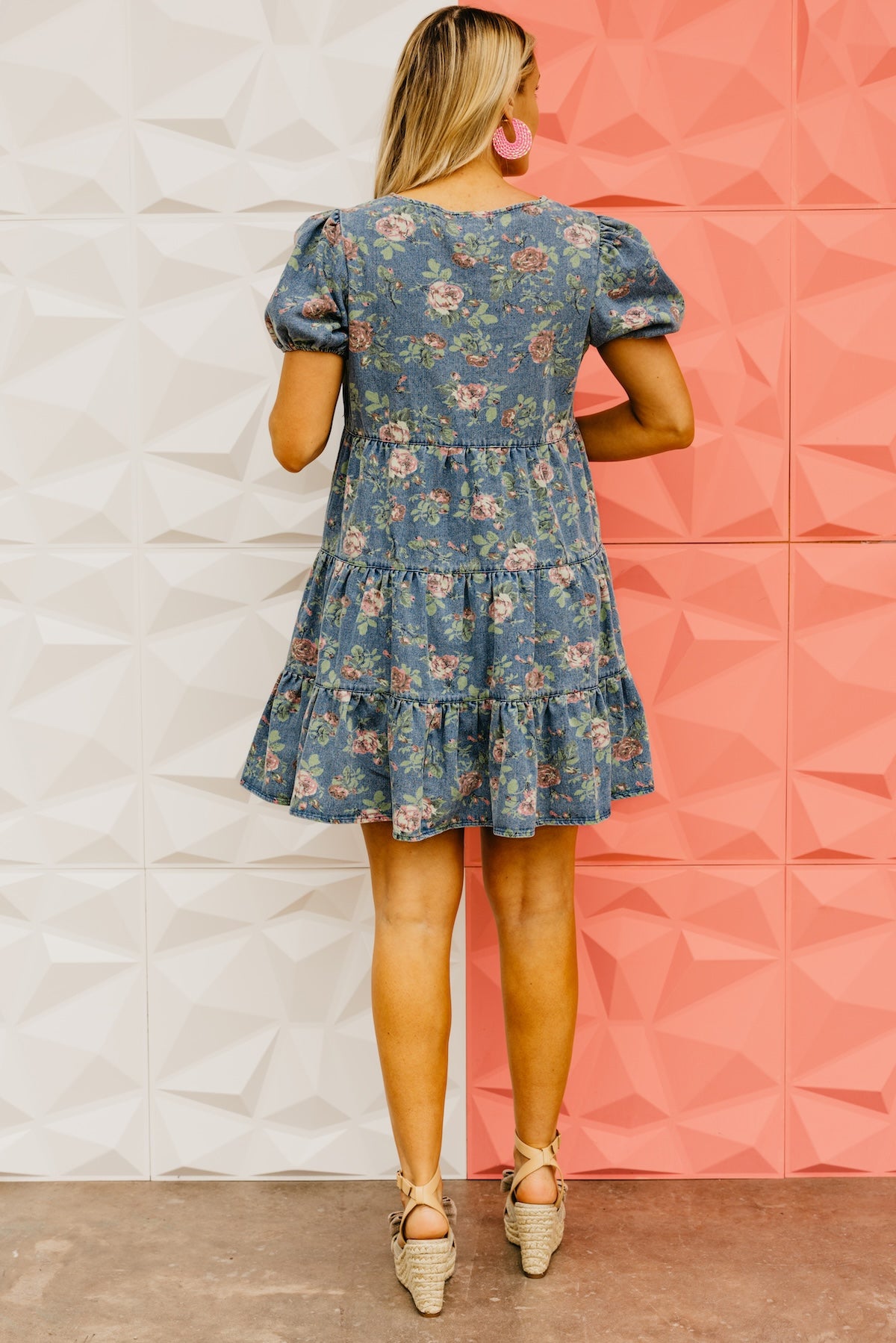 The Yaretzi Puff Sleeve Button Down Mini Denim Dress