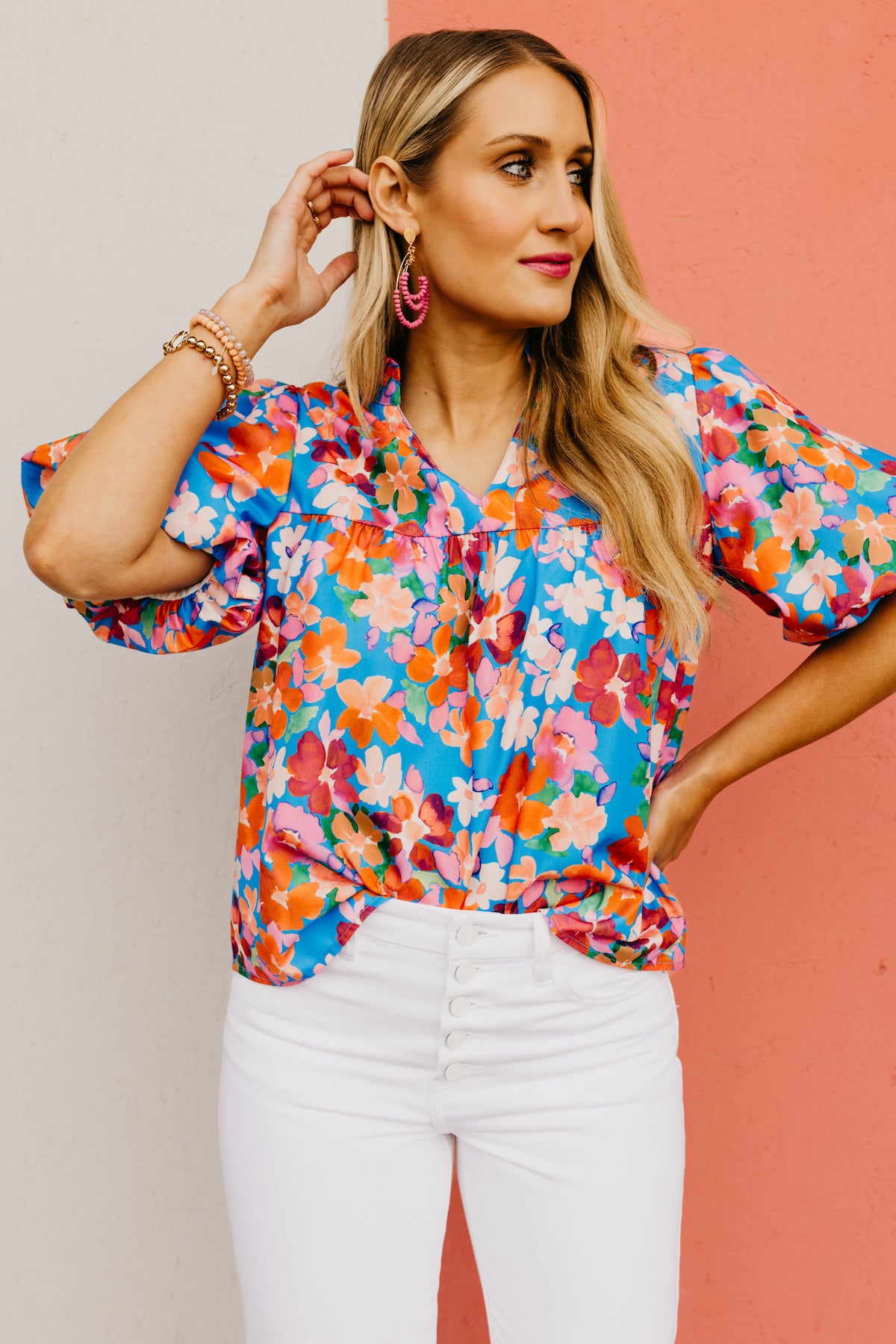 The Marley Puff Sleeve Floral Print Top