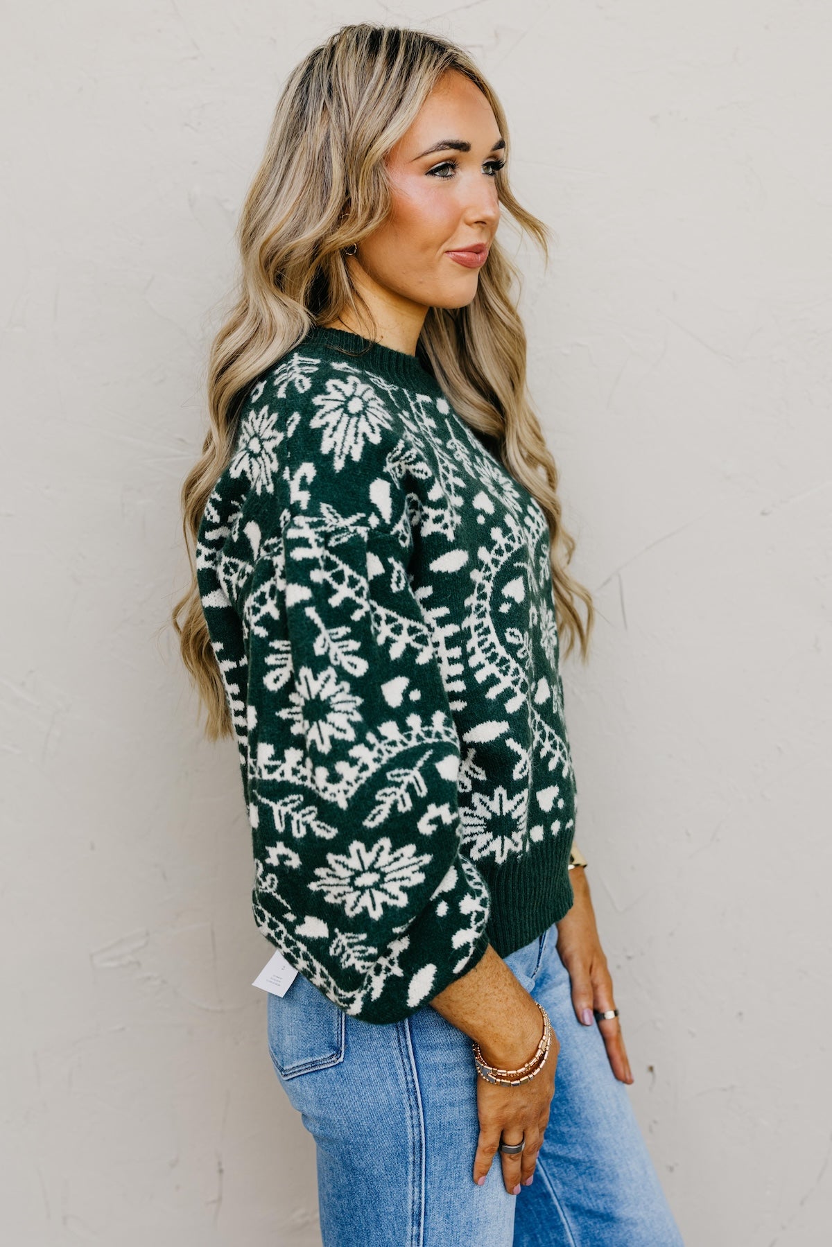 The Odin Floral Puff Sleeve Sweater