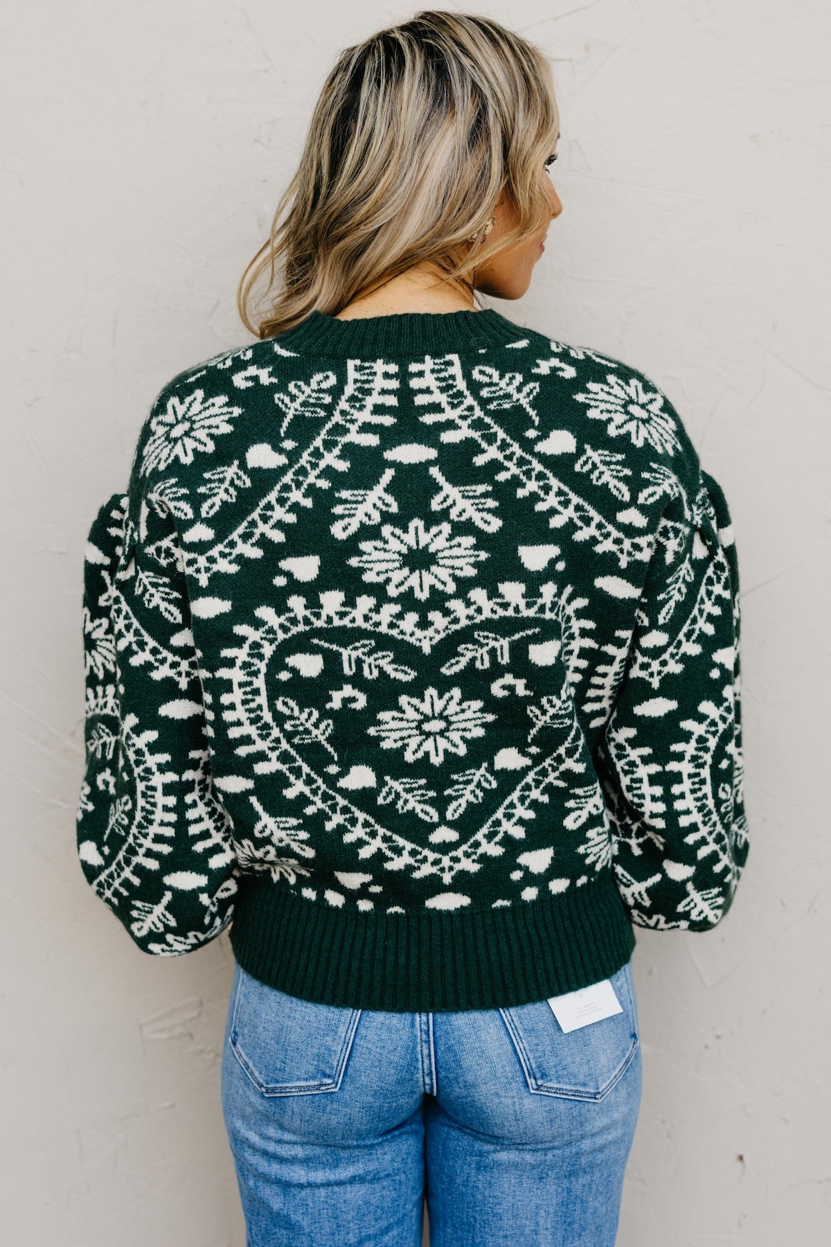 The Odin Floral Puff Sleeve Sweater