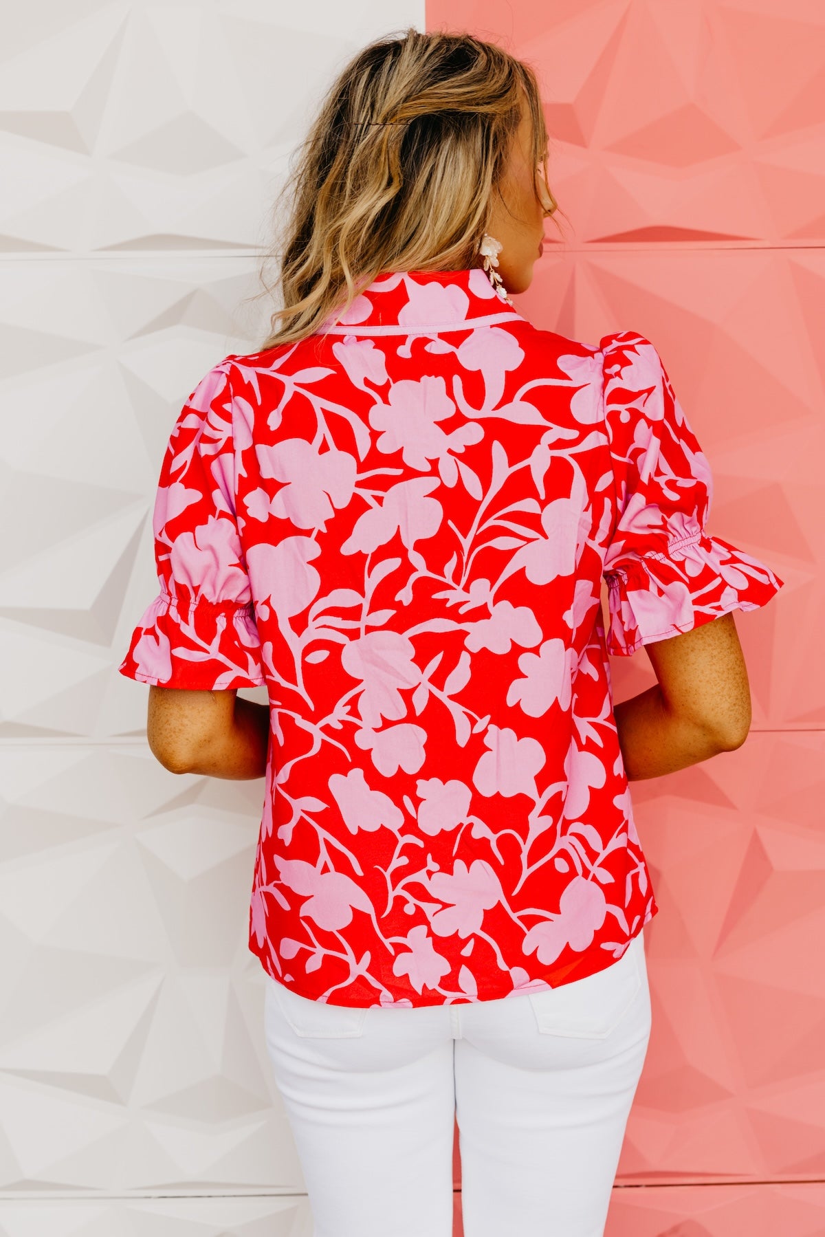 The Karina Floral V Neck Top