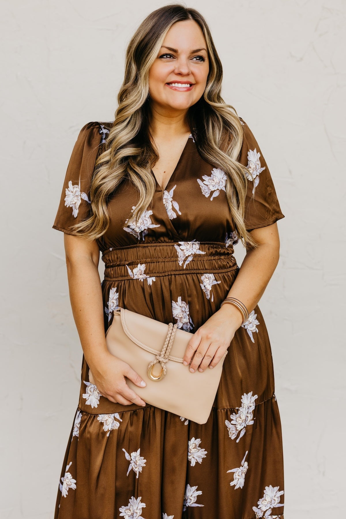 The Clementine Surplice Floral Maxi Dress