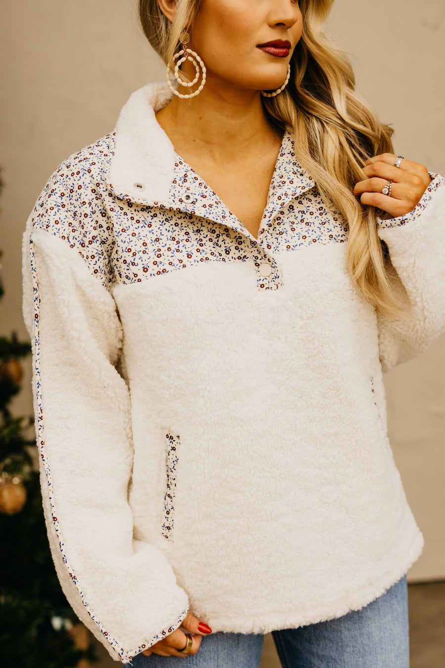 The Cassie Floral Fleece Pullover
