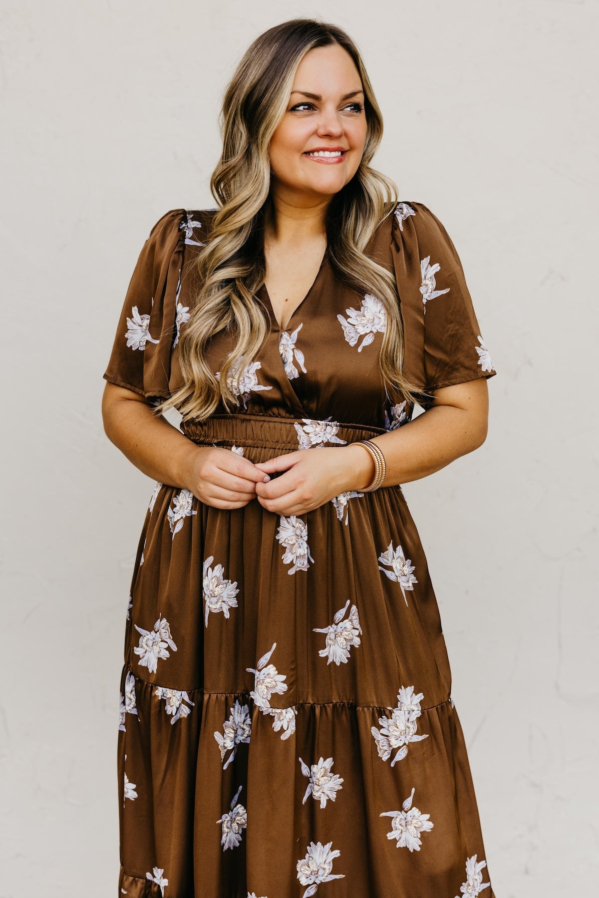 The Clementine Surplice Floral Maxi Dress
