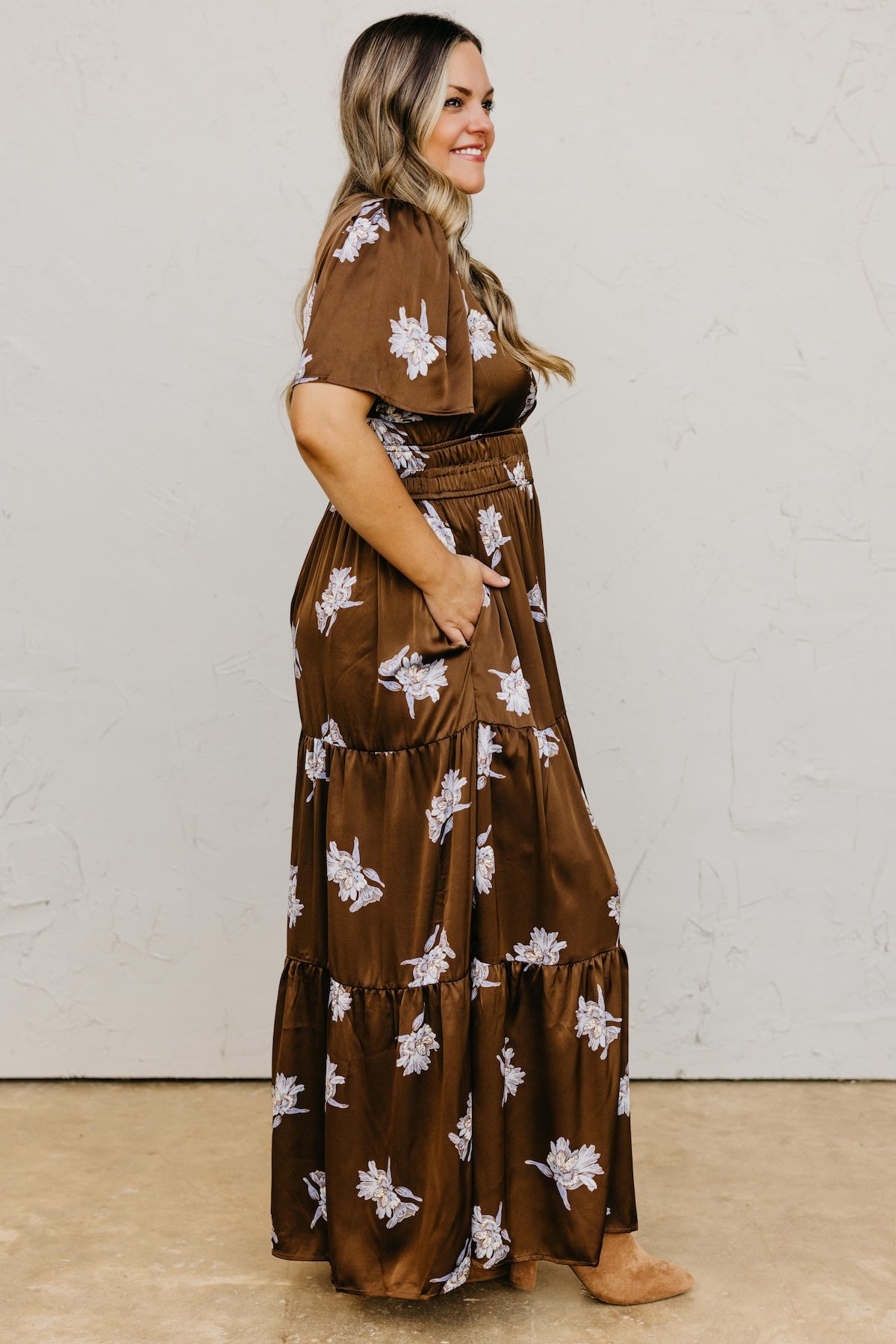 The Clementine Surplice Floral Maxi Dress