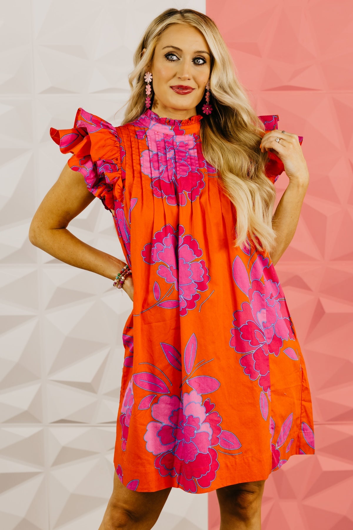 The Finn Floral Pleated Mini Dress
