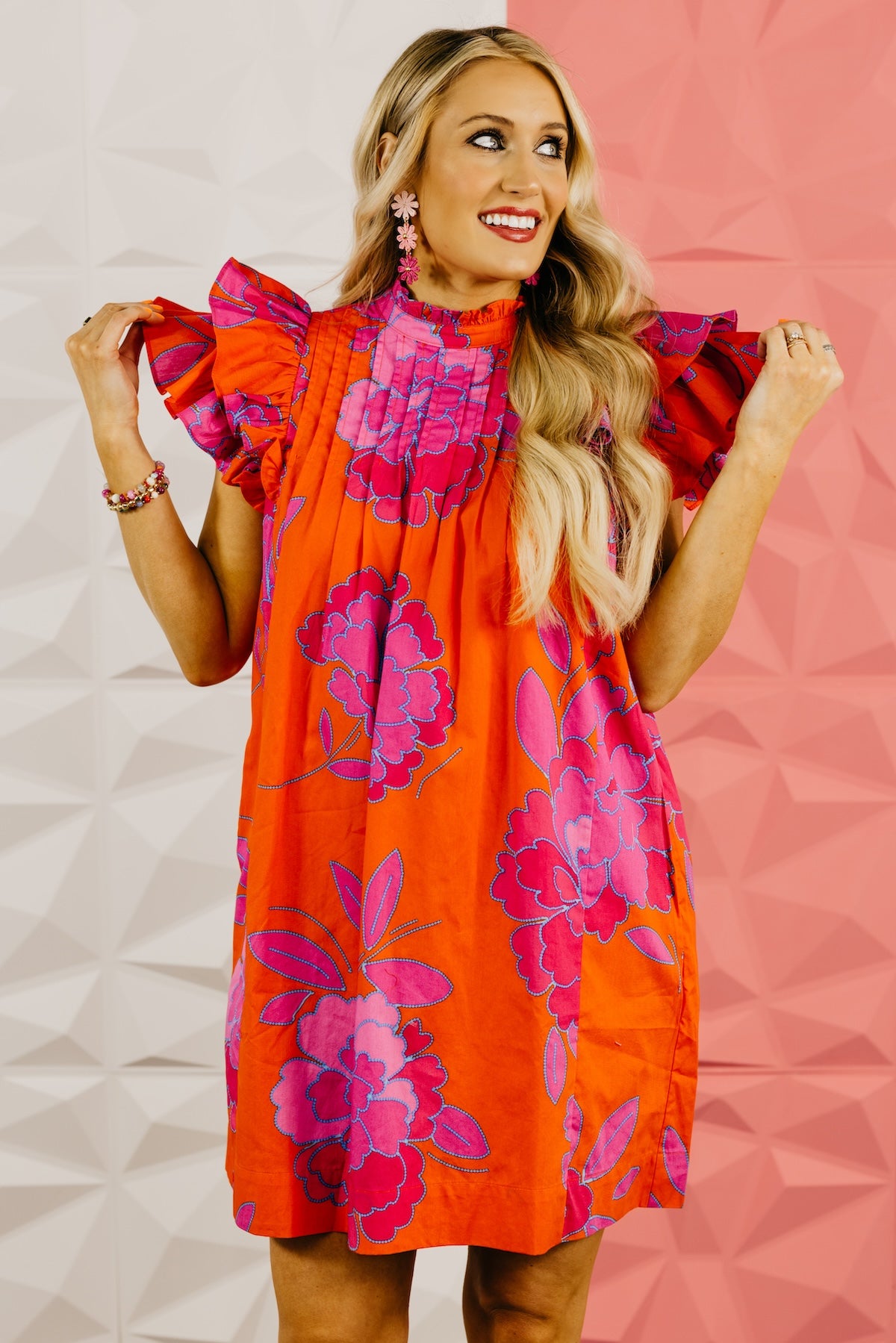 The Finn Floral Pleated Mini Dress