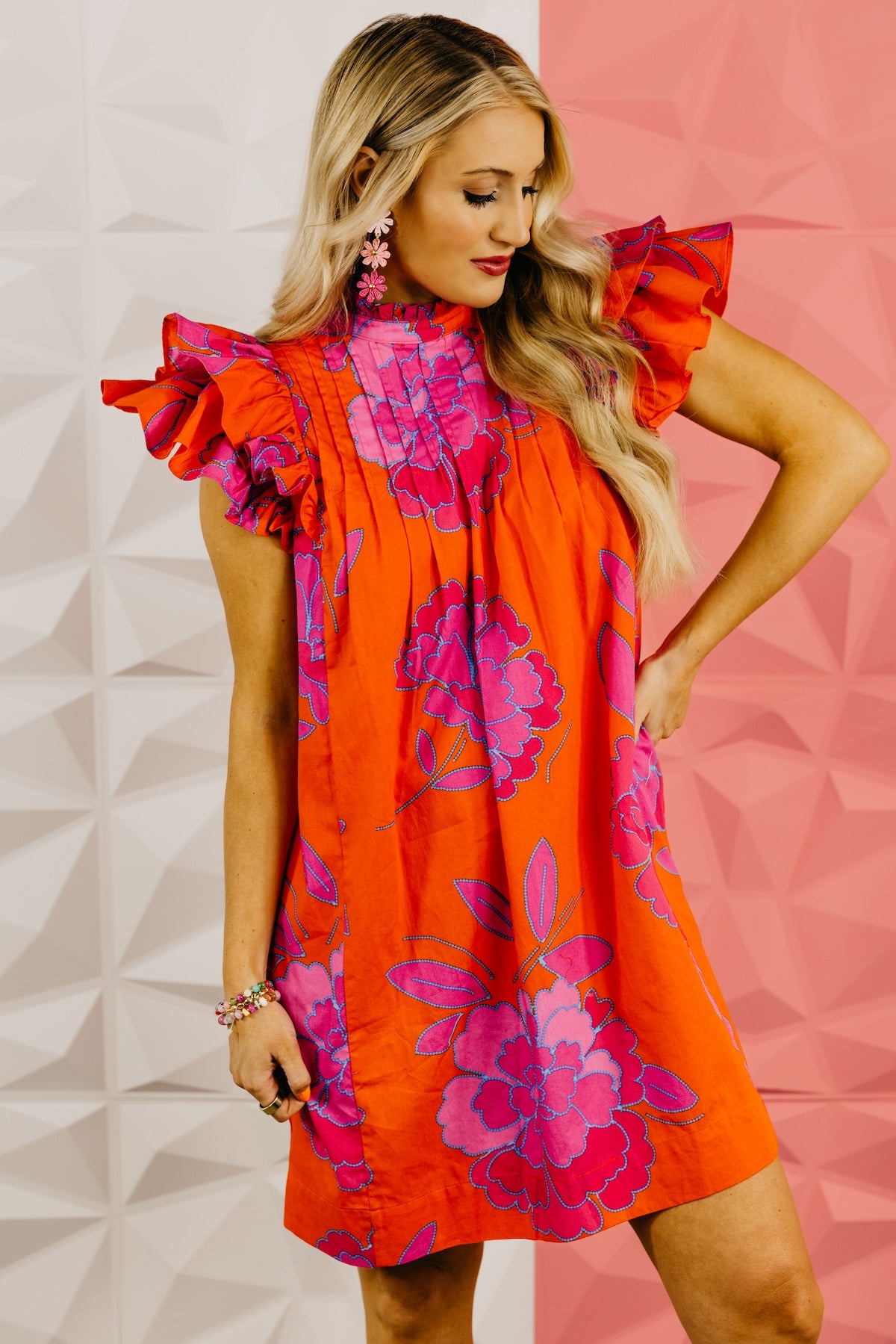 The Finn Floral Pleated Mini Dress