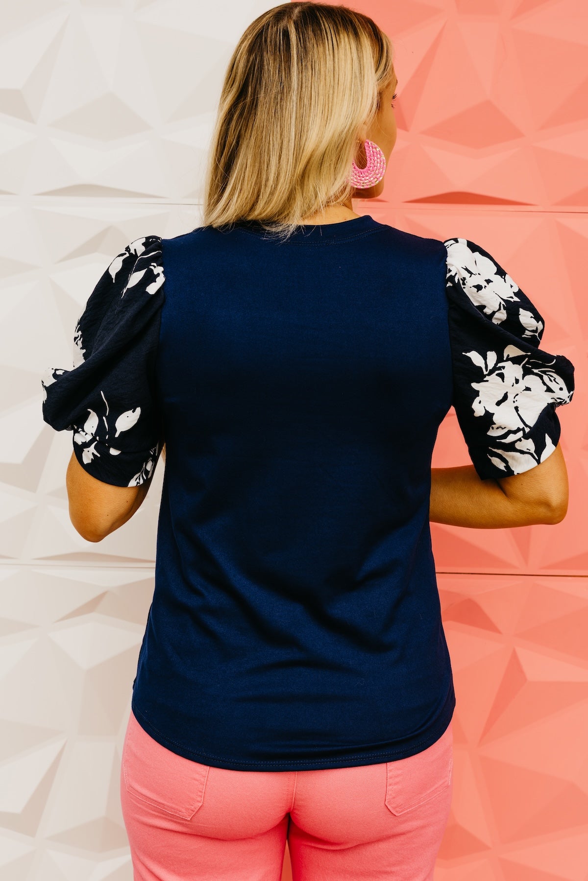 The Brennan Floral Puff Sleeve Knot Top