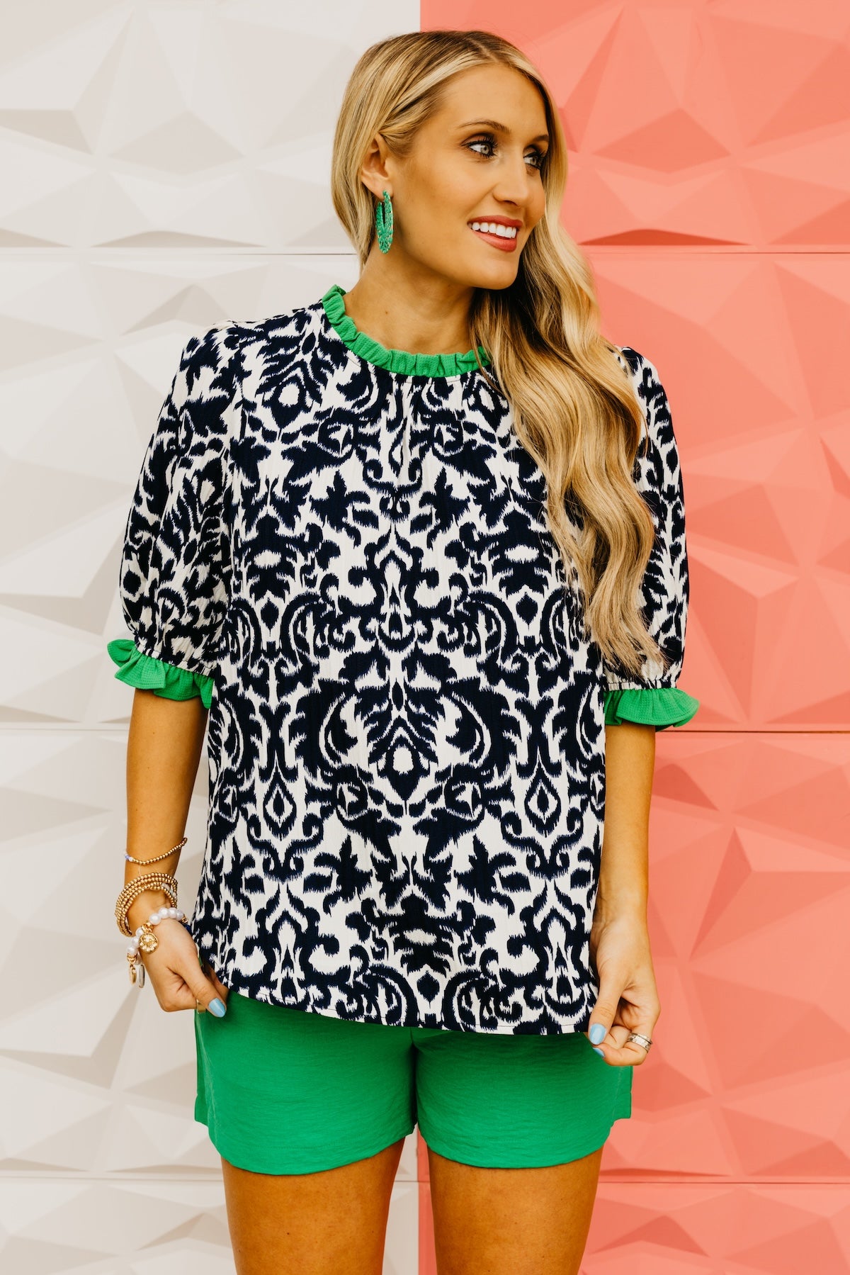 The Lindy Abstract Print Top