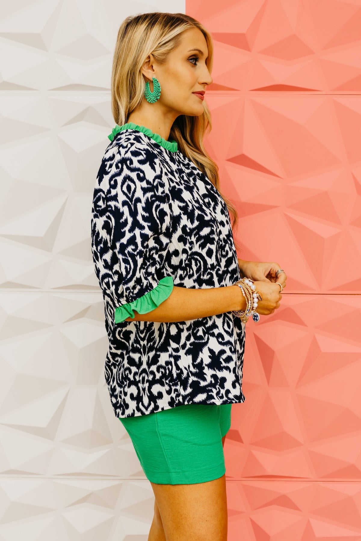 The Lindy Abstract Print Top