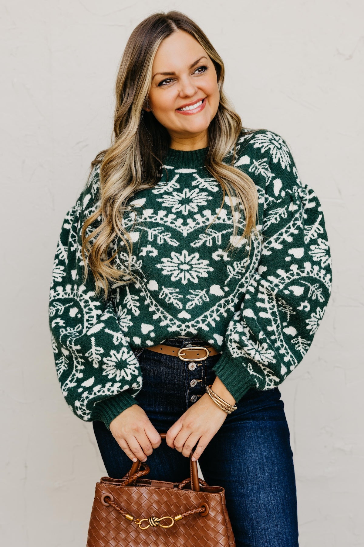 The Odin Floral Puff Sleeve Sweater