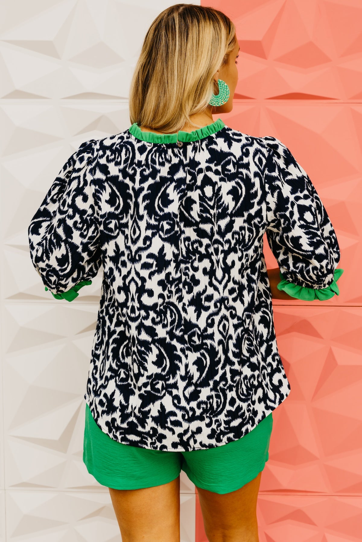 The Lindy Abstract Print Top
