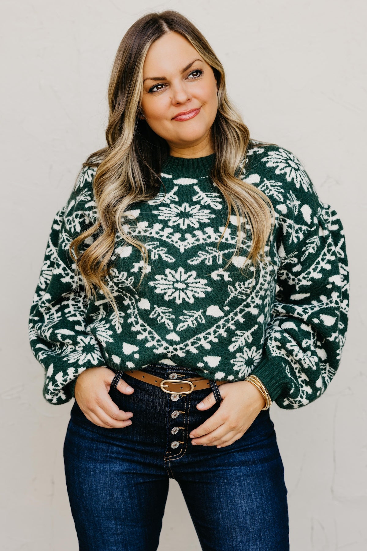 The Odin Floral Puff Sleeve Sweater