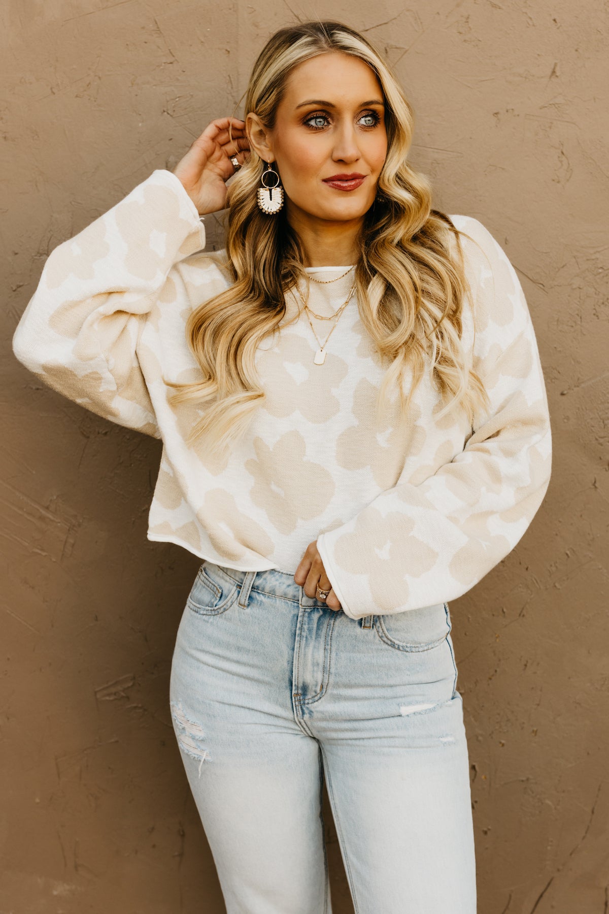 The Thomas Floral Cropped Sweater