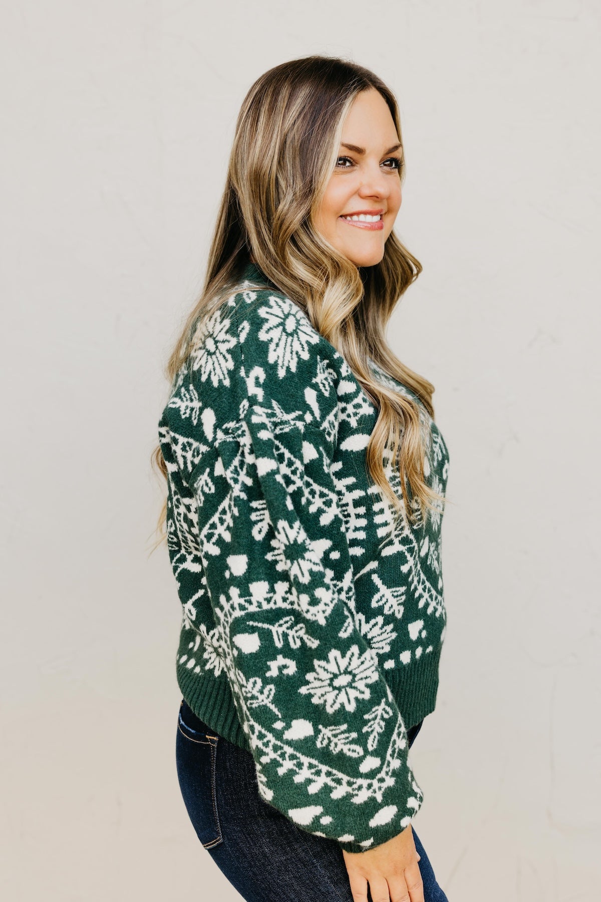 The Odin Floral Puff Sleeve Sweater