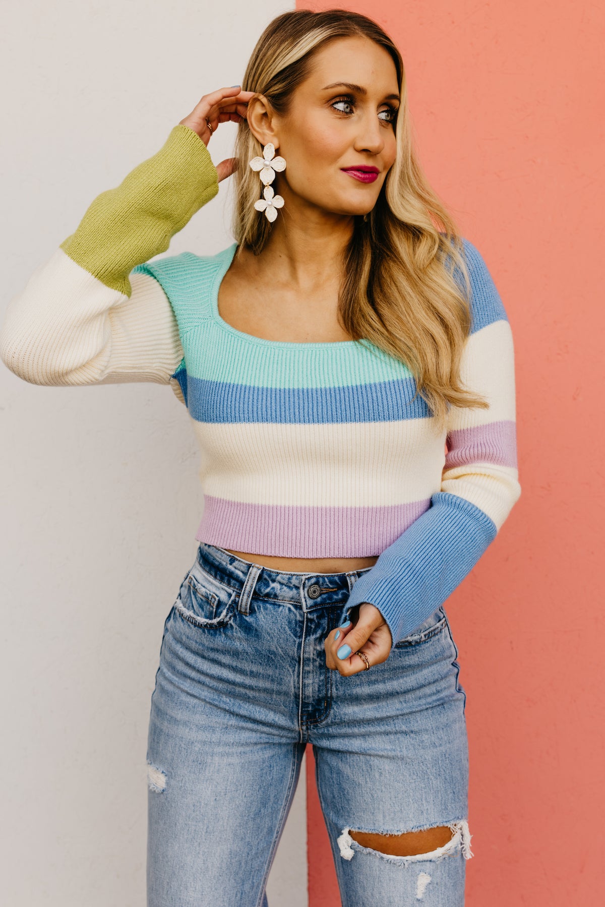 The Prince Color Block Stripe Sweater