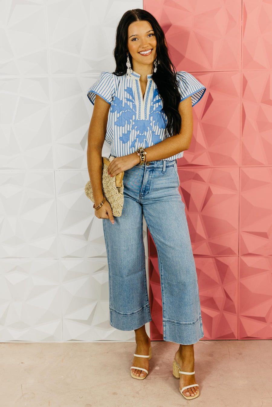 The Eli Embroidered Contrast Top