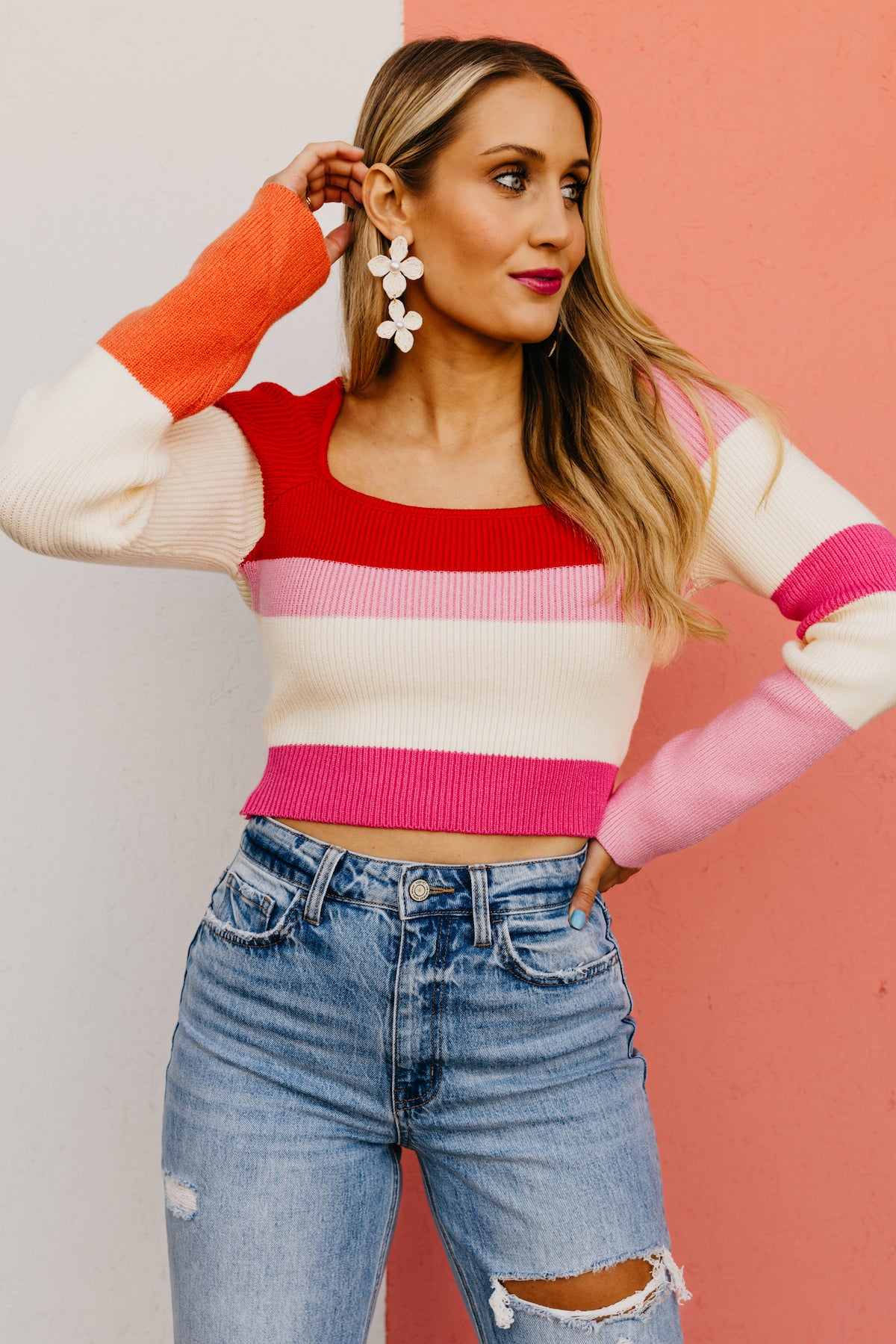 The Prince Color Block Stripe Sweater