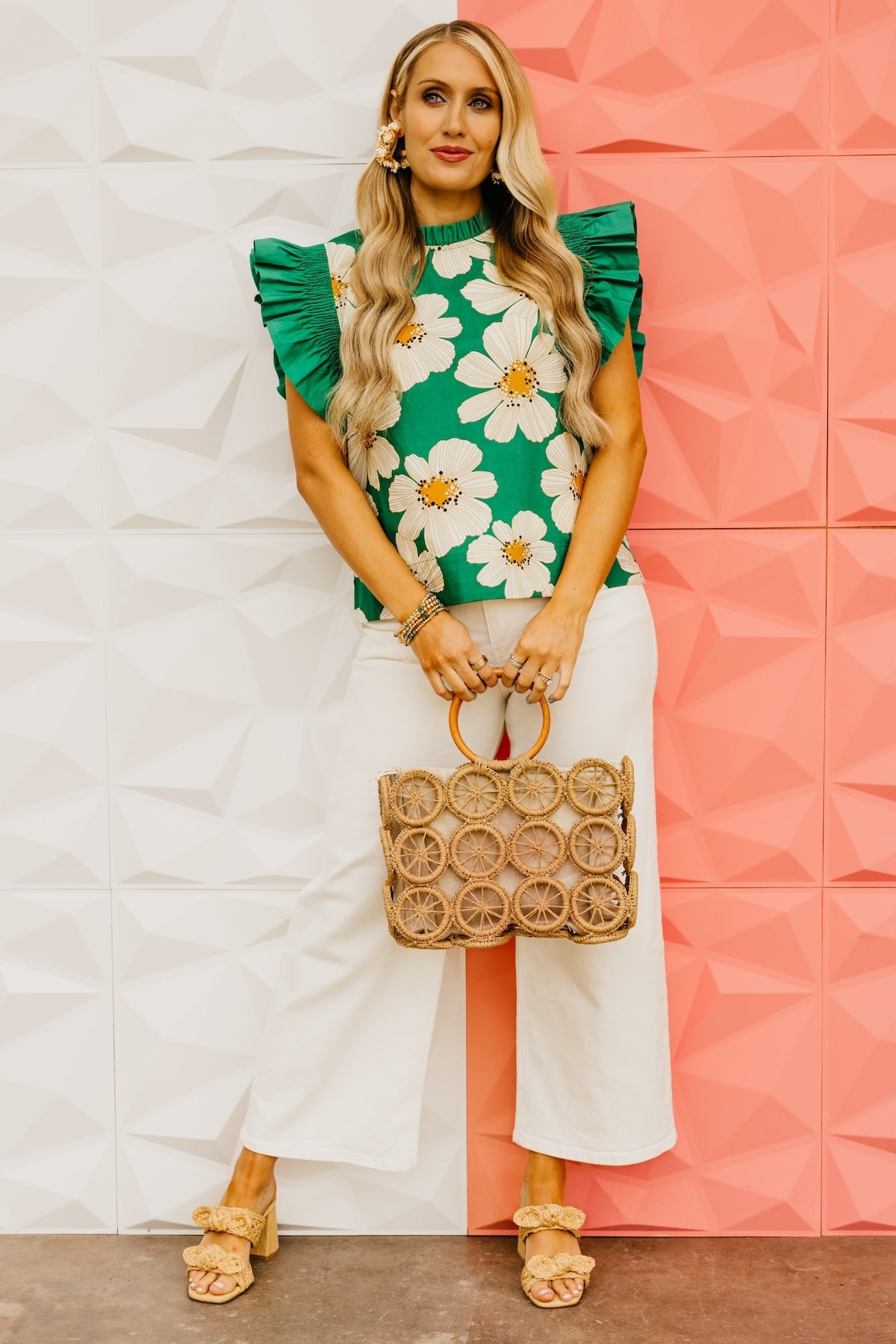 The Clark Floral Flutter Sleeve Top