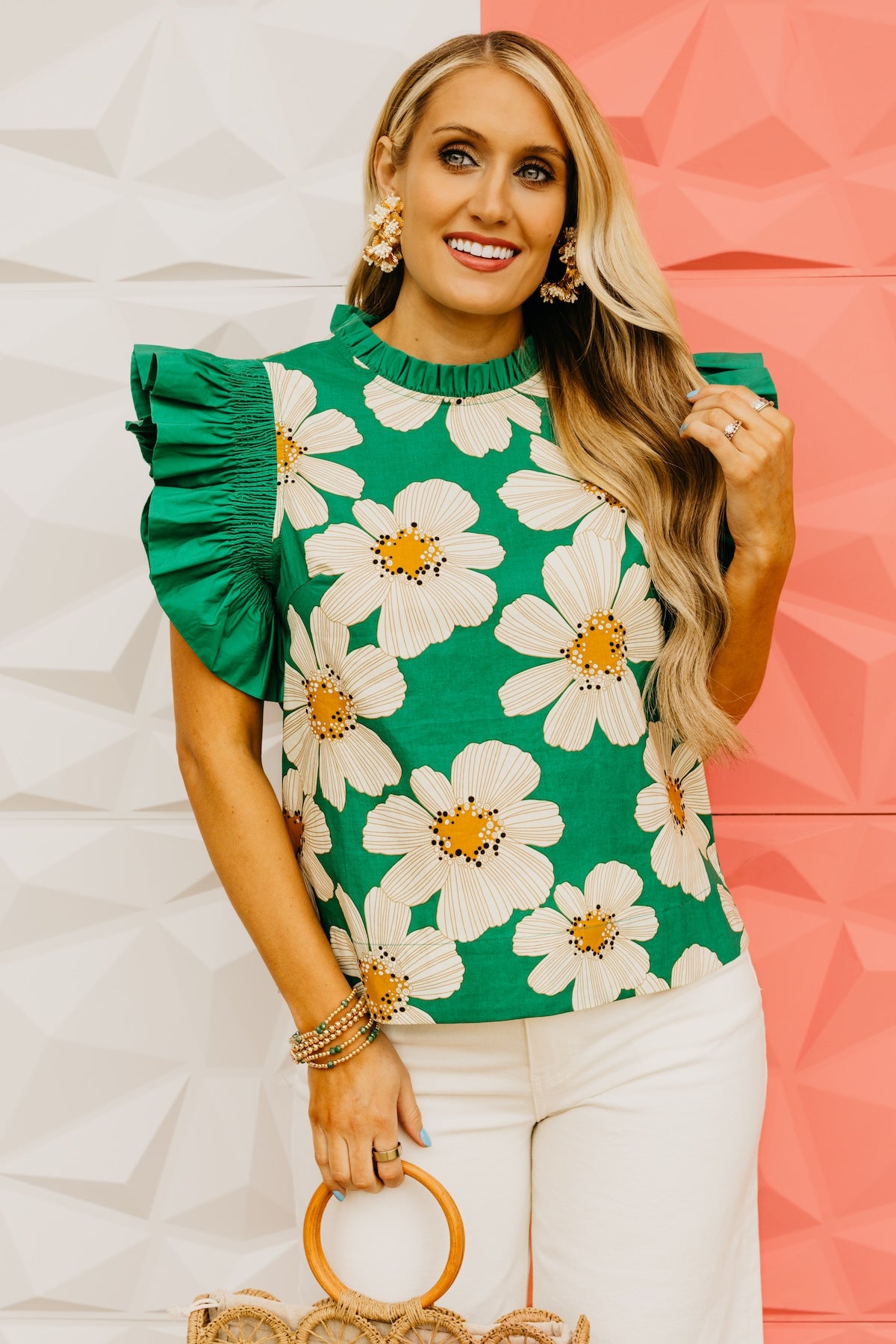 The Clark Floral Flutter Sleeve Top