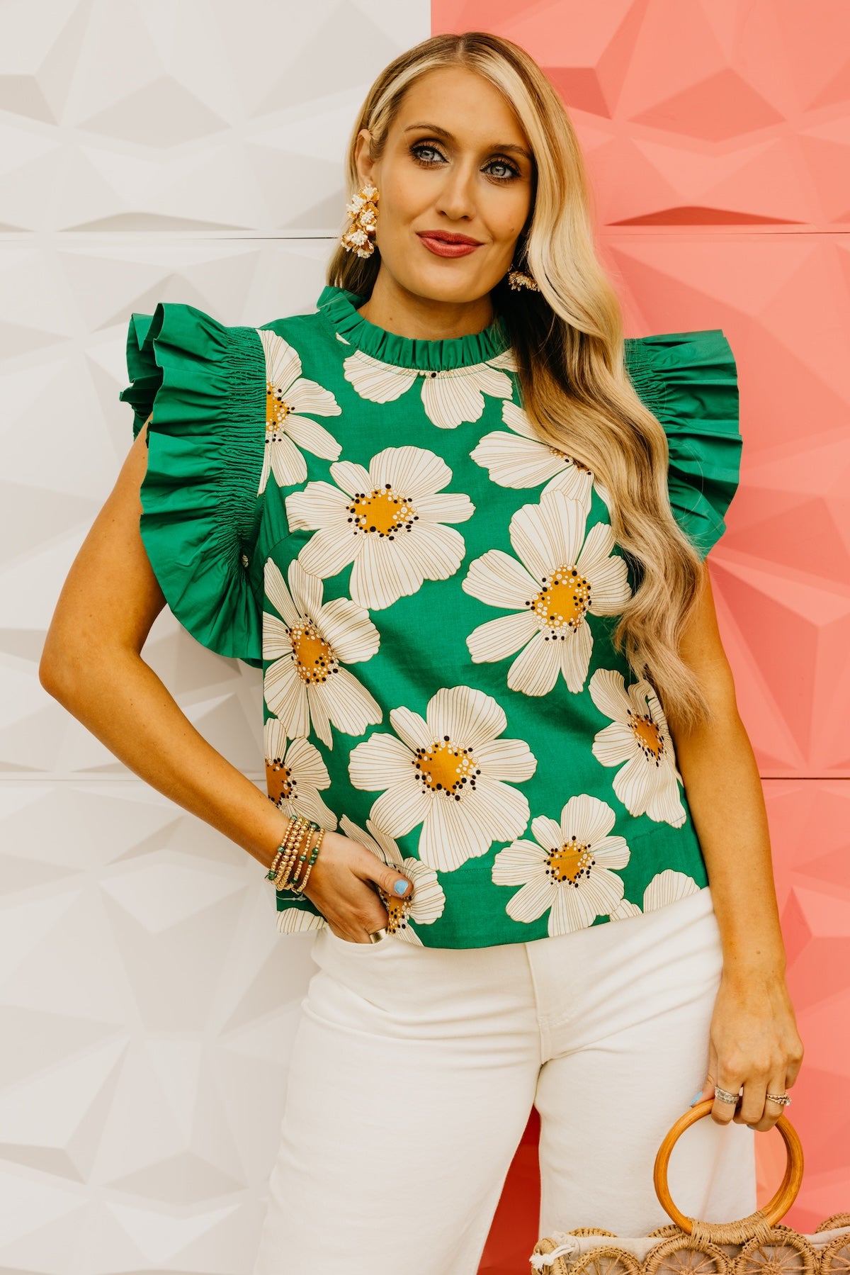 The Clark Floral Flutter Sleeve Top