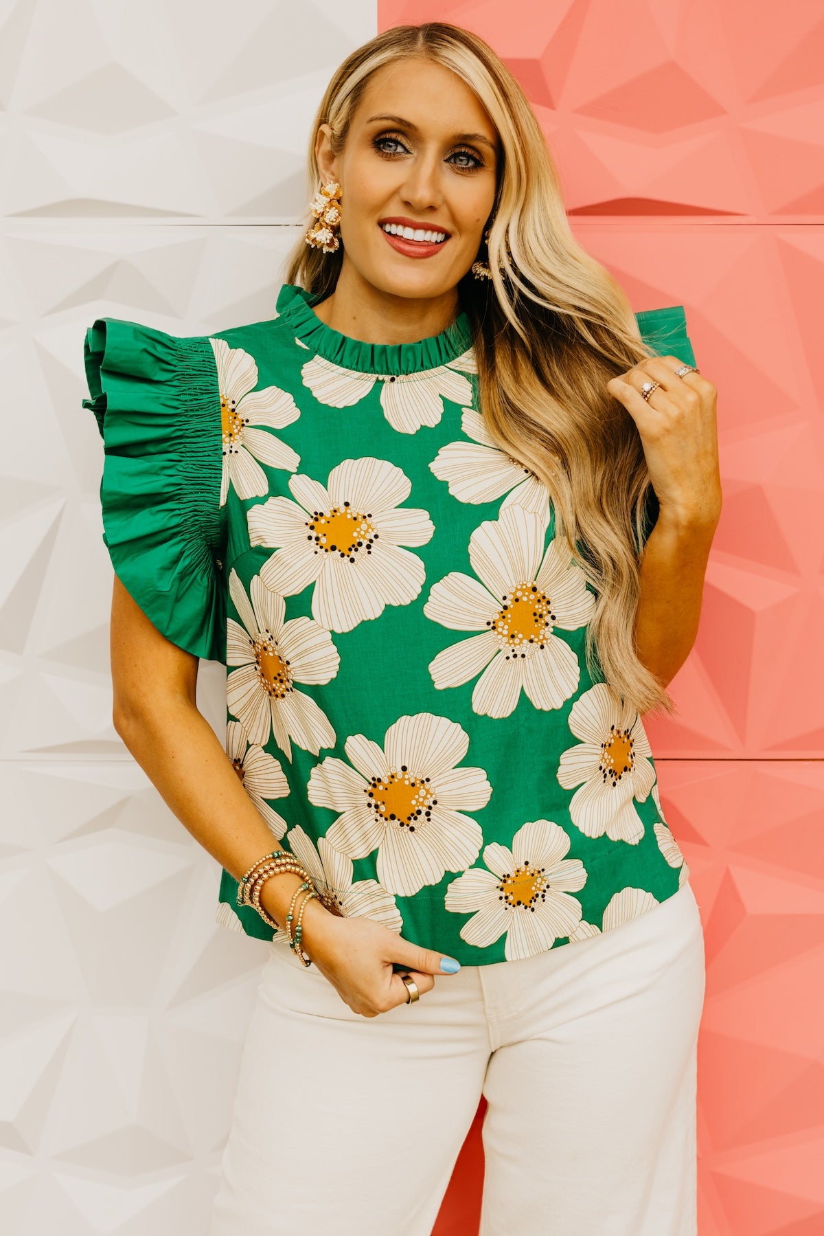The Clark Floral Flutter Sleeve Top