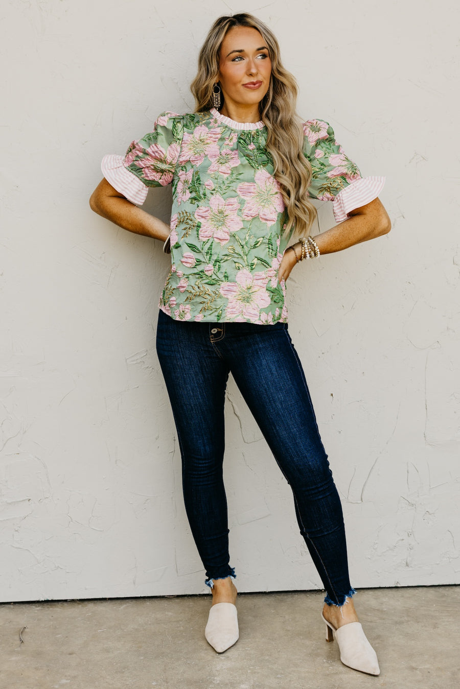 The Layla Jacquard Floral Top