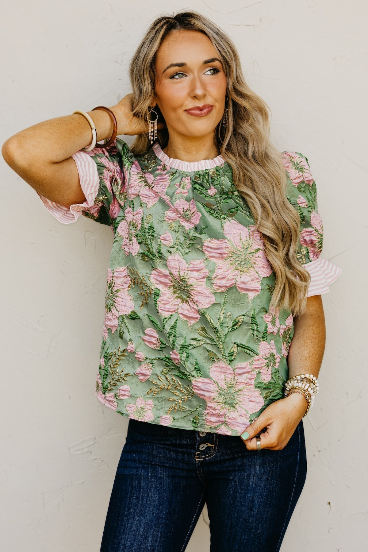 The Layla Jacquard Floral Top