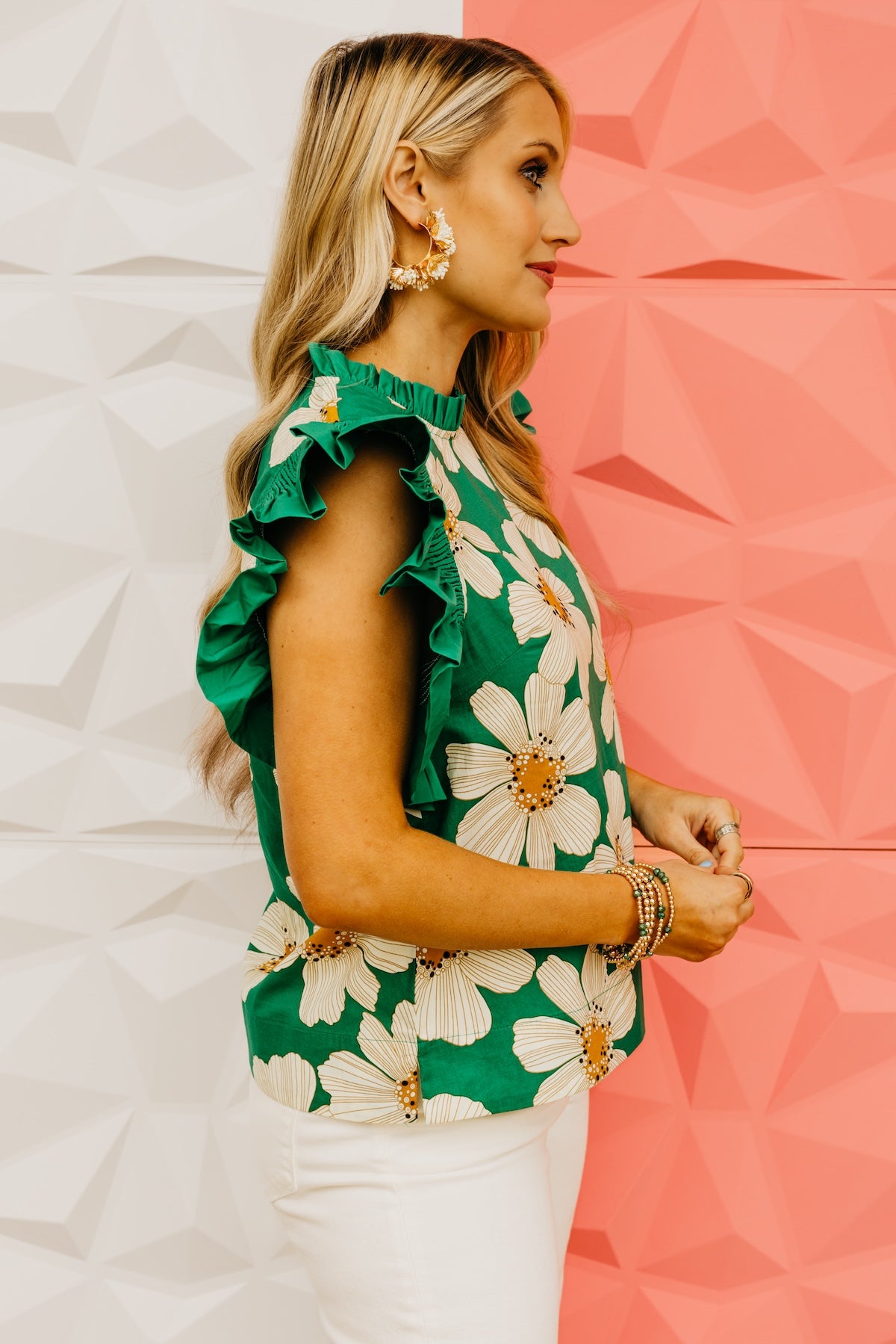 The Clark Floral Flutter Sleeve Top
