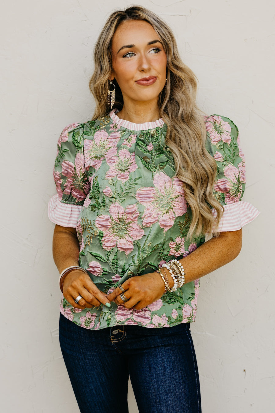 The Layla Jacquard Floral Top