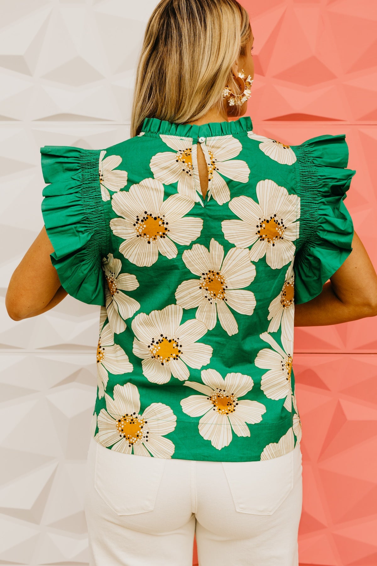 The Clark Floral Flutter Sleeve Top