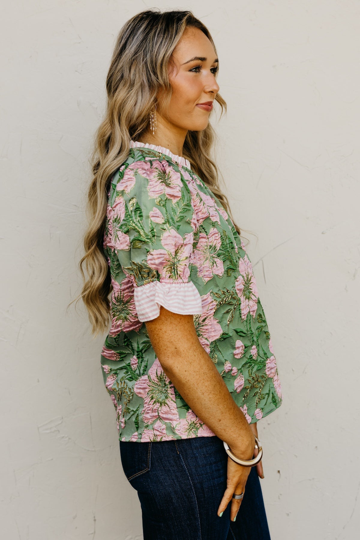 The Layla Jacquard Floral Top