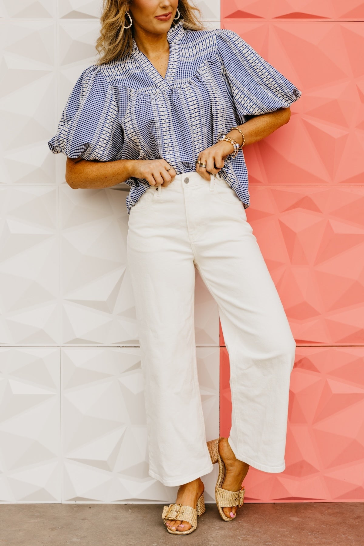 Kan Can Denim | Cream Cropped Wide Leg Denim