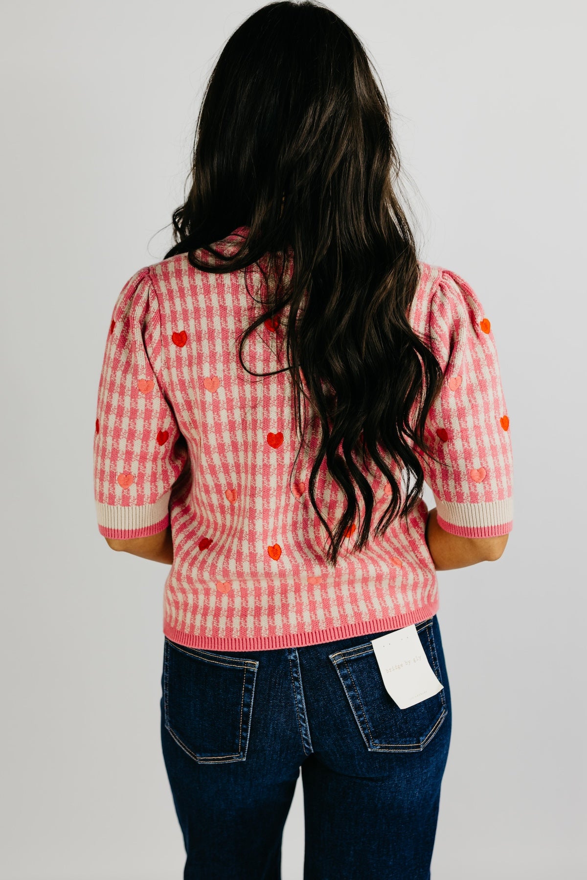 The Lincoln Embroidered Hearts Knit Top