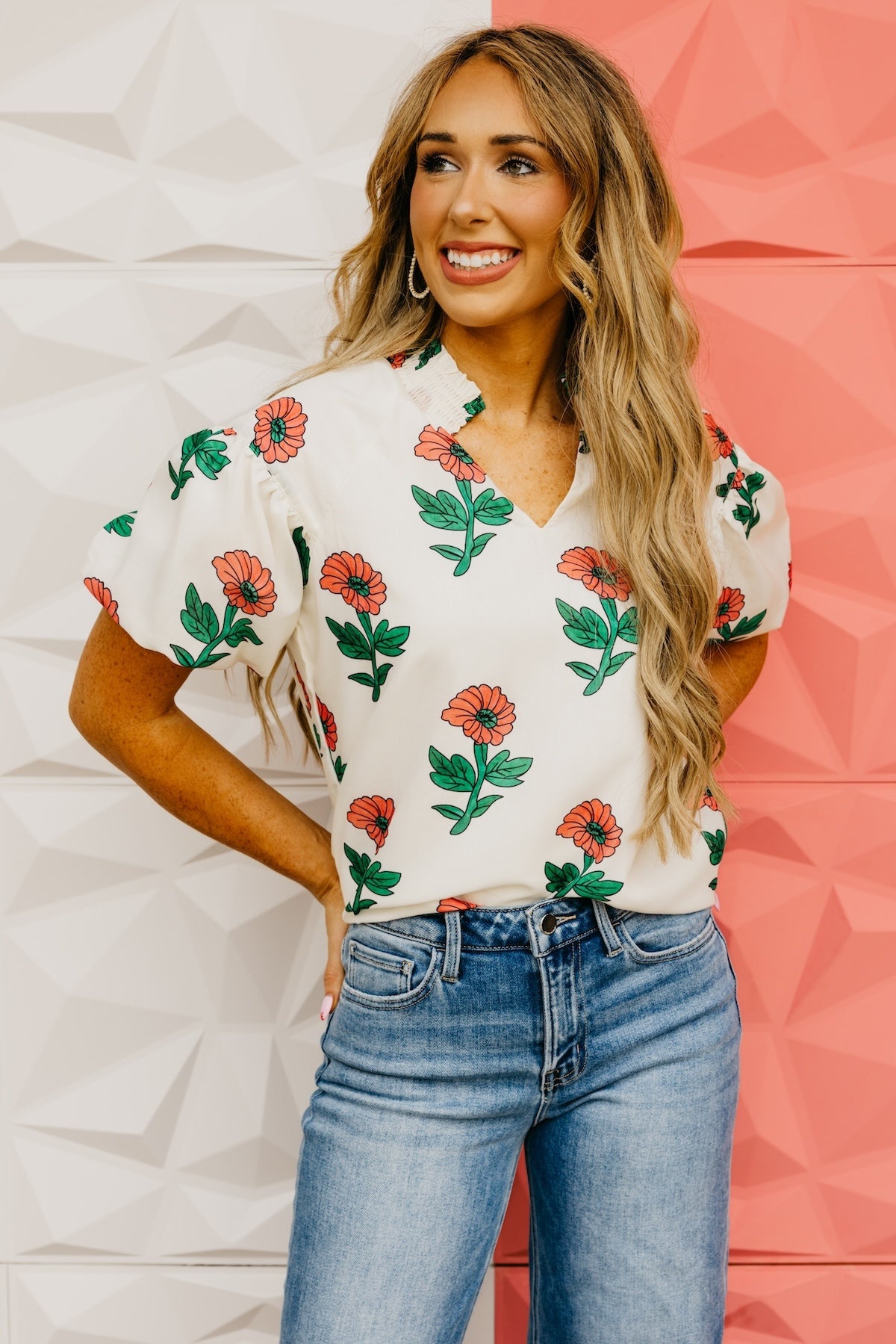 The Elodie Floral Puff Sleeve Top