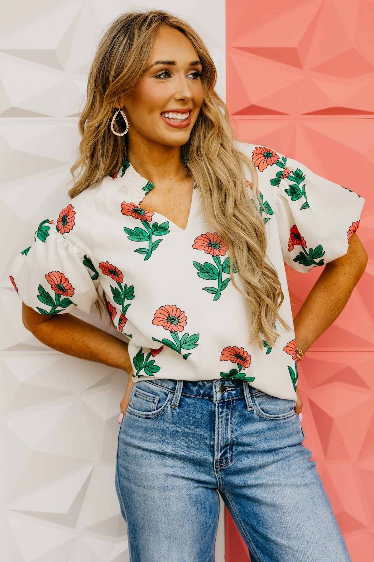 The Elodie Floral Puff Sleeve Top