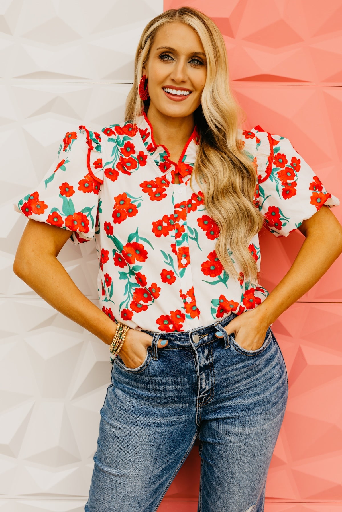 The Noel Floral Puff Sleeve Blouse