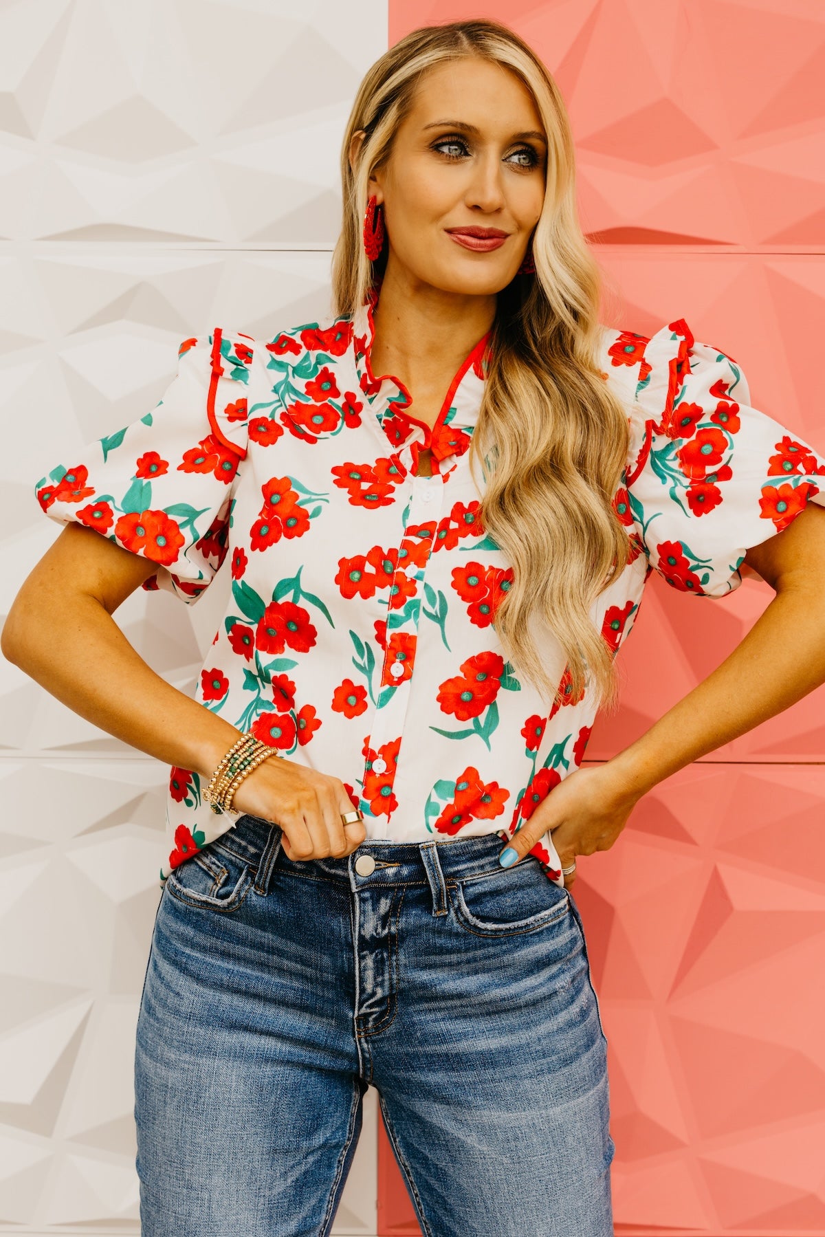 The Noel Floral Puff Sleeve Blouse