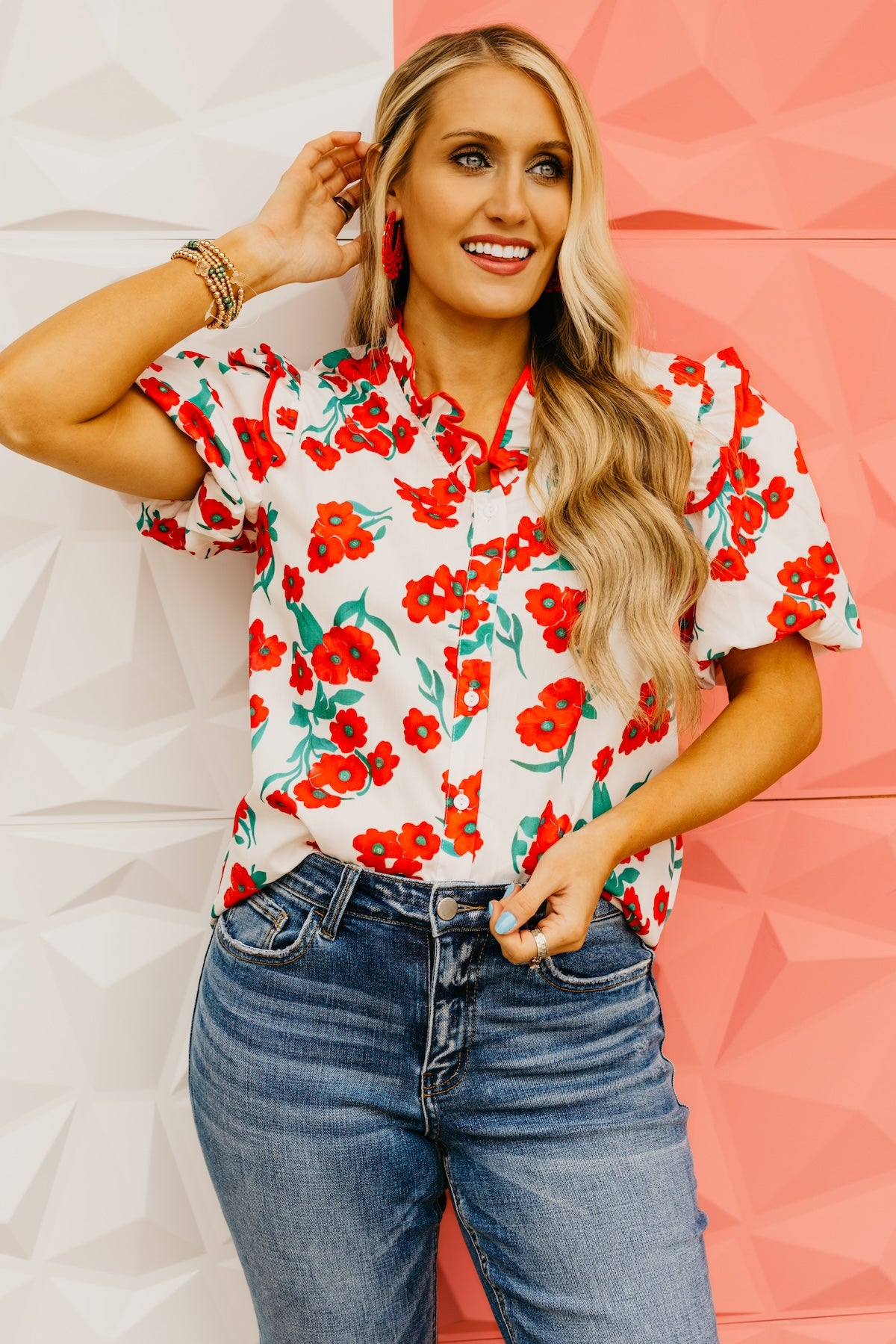 The Noel Floral Puff Sleeve Blouse