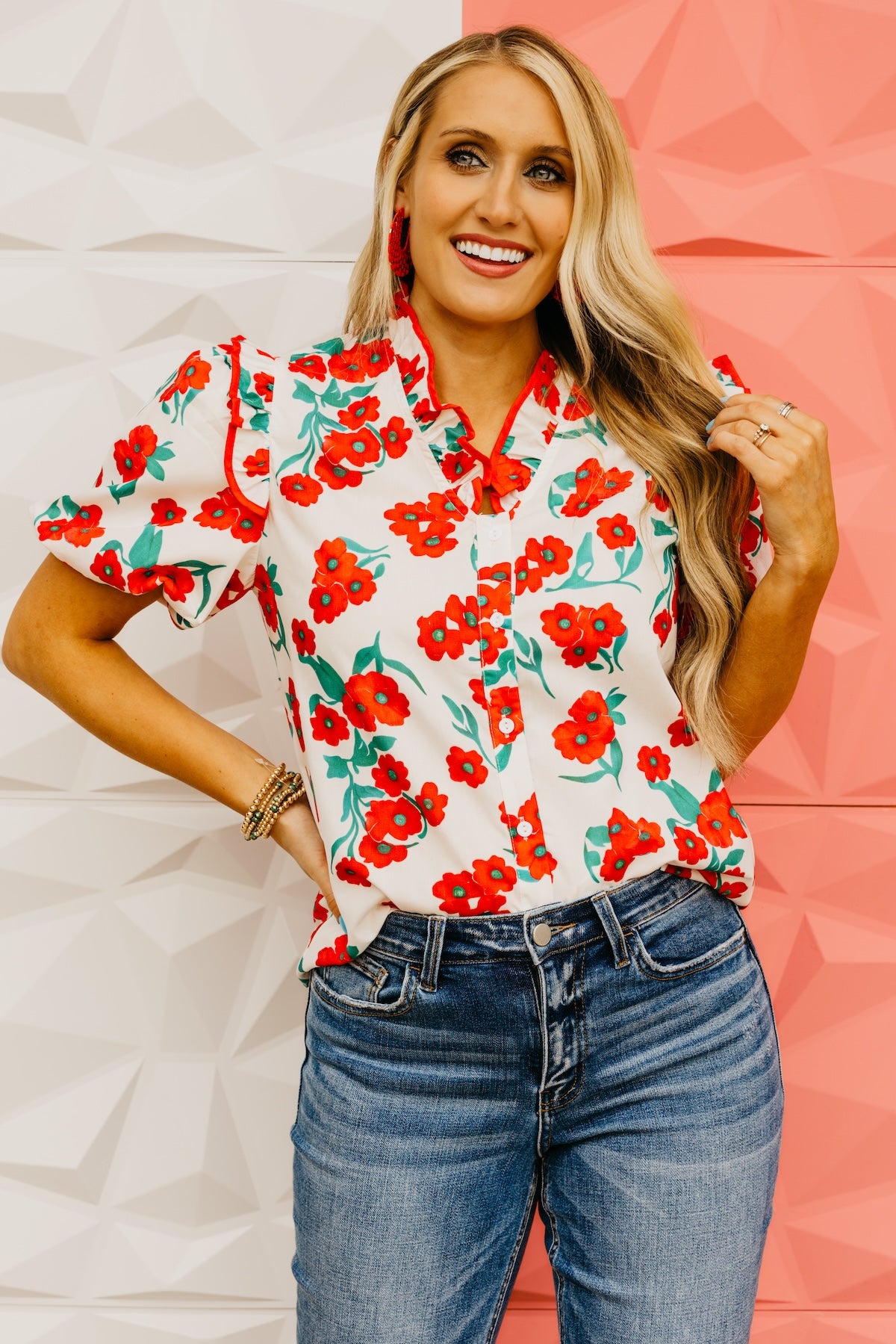 The Noel Floral Puff Sleeve Blouse