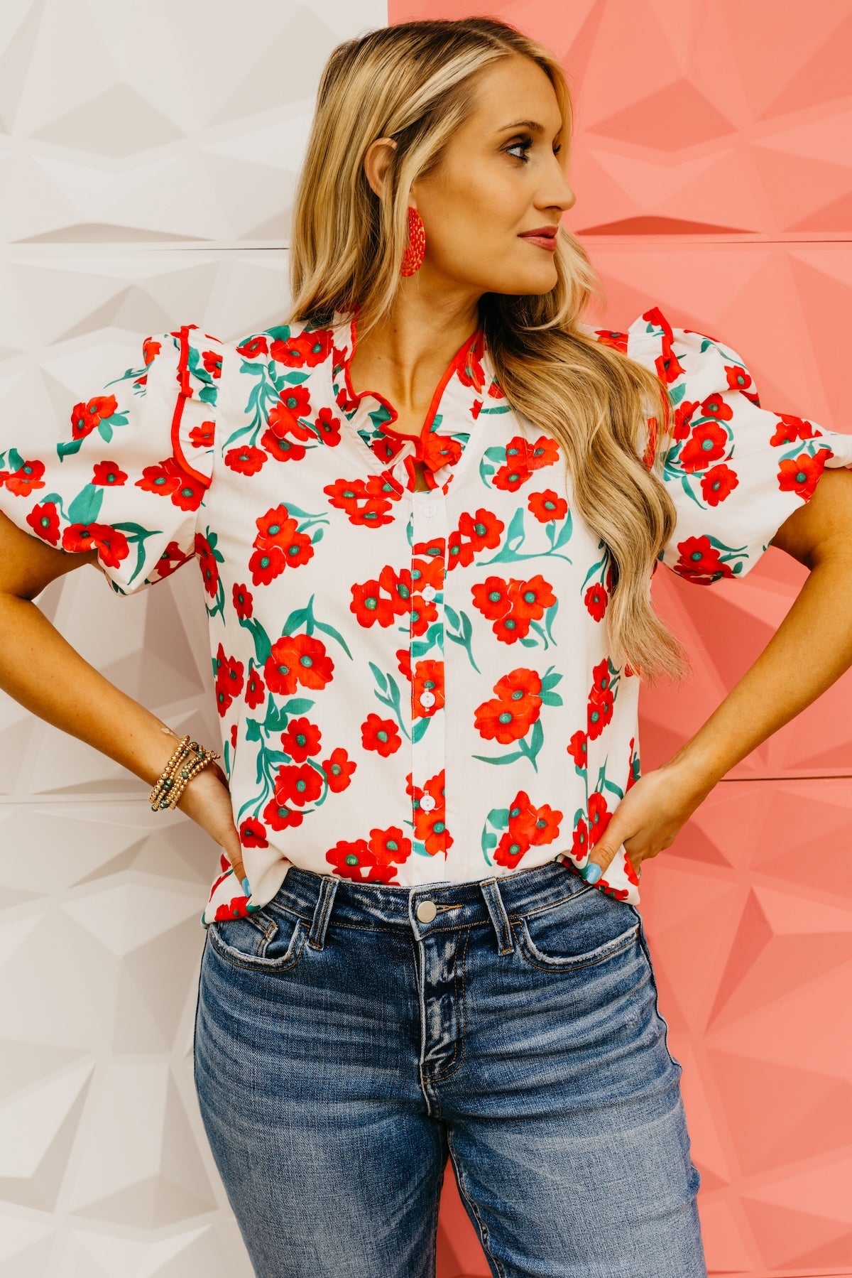 The Noel Floral Puff Sleeve Blouse