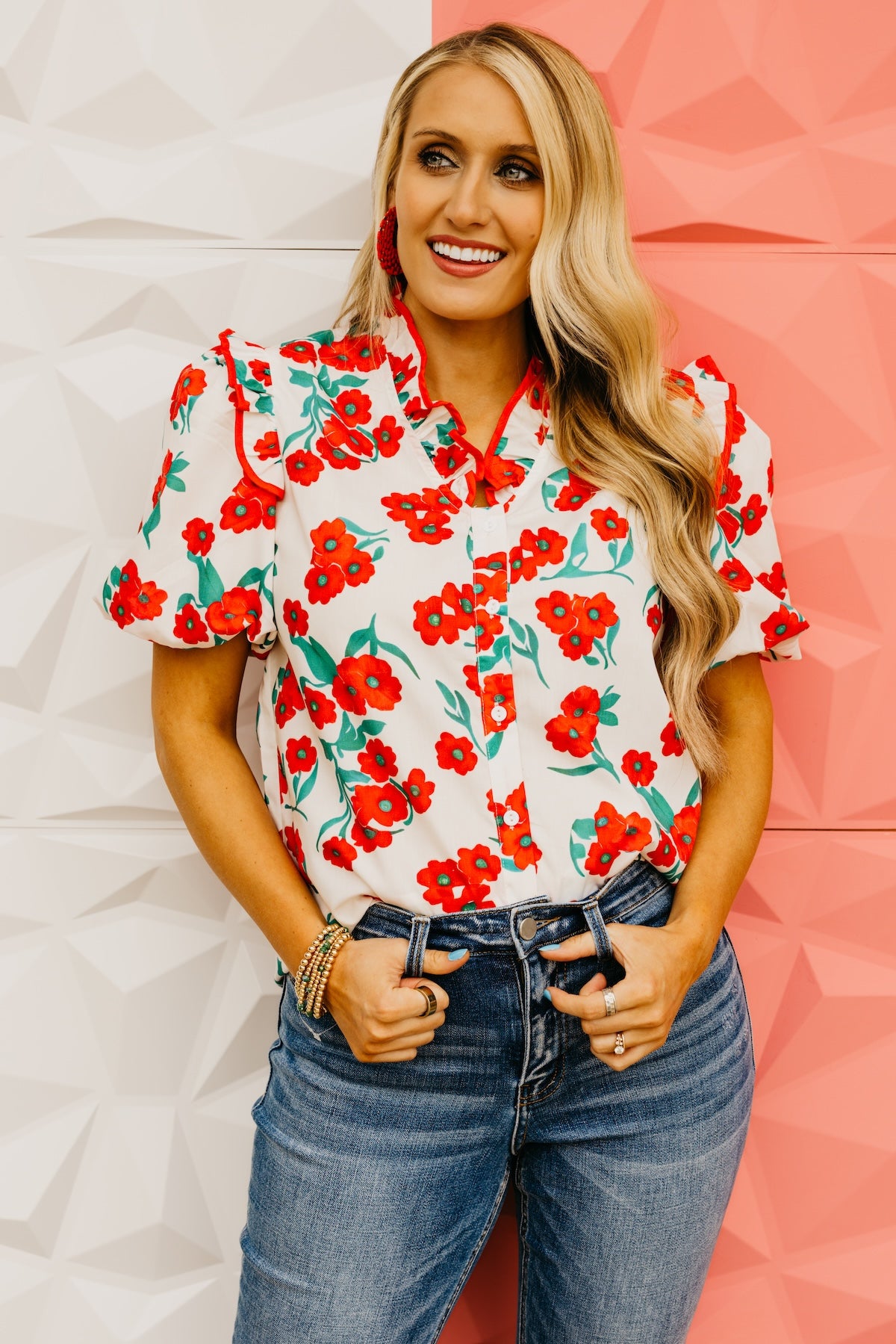 The Noel Floral Puff Sleeve Blouse