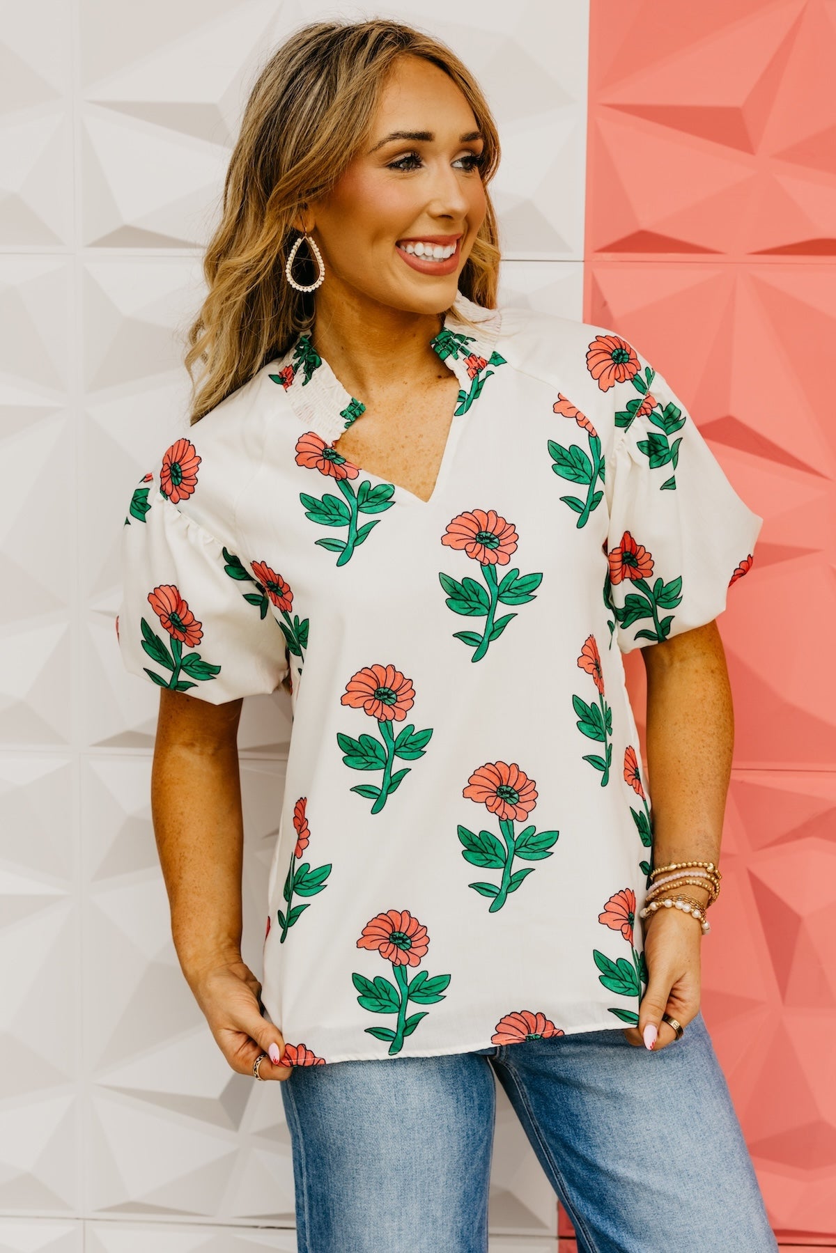 The Elodie Floral Puff Sleeve Top